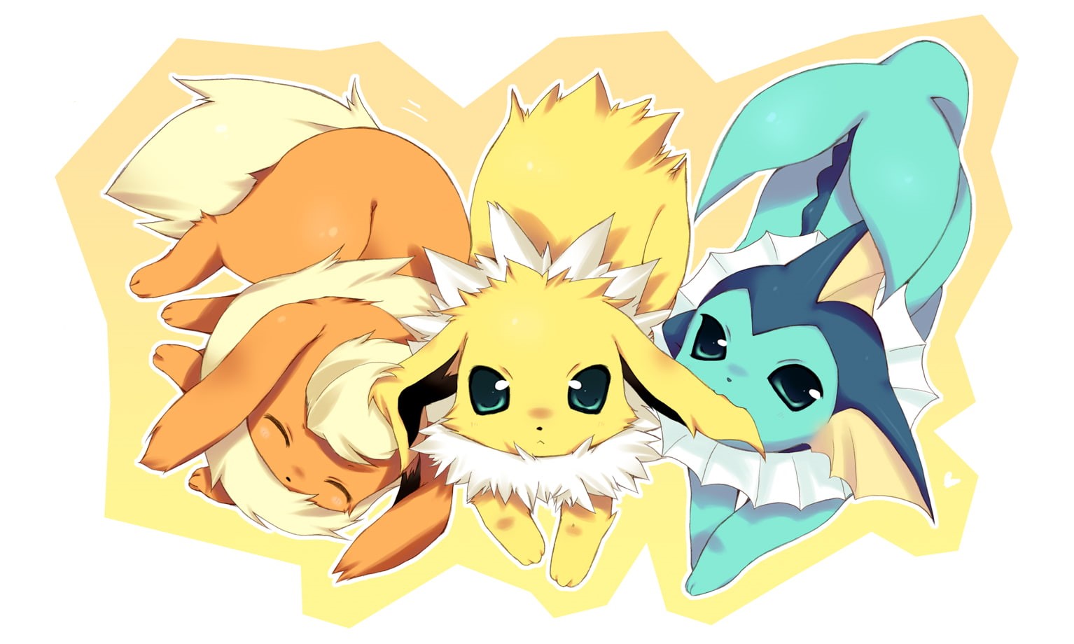 Jolteon (Pokémon), Eeveelutions, 720P, Vaporeon (Pokémon), Pokémon, Flareon (Pokémon), HD Wallpaper