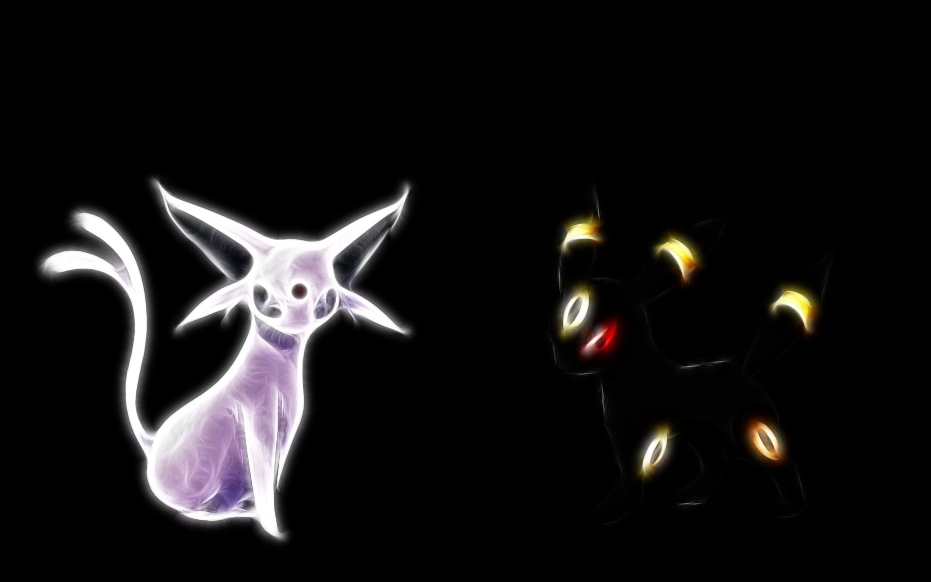 mammal, bone, cat, indoors, animal representation, Pokémon, illuminated, purple, black background, 1080P, black color, Eeveelutions, no people, illustration, HD Wallpaper
