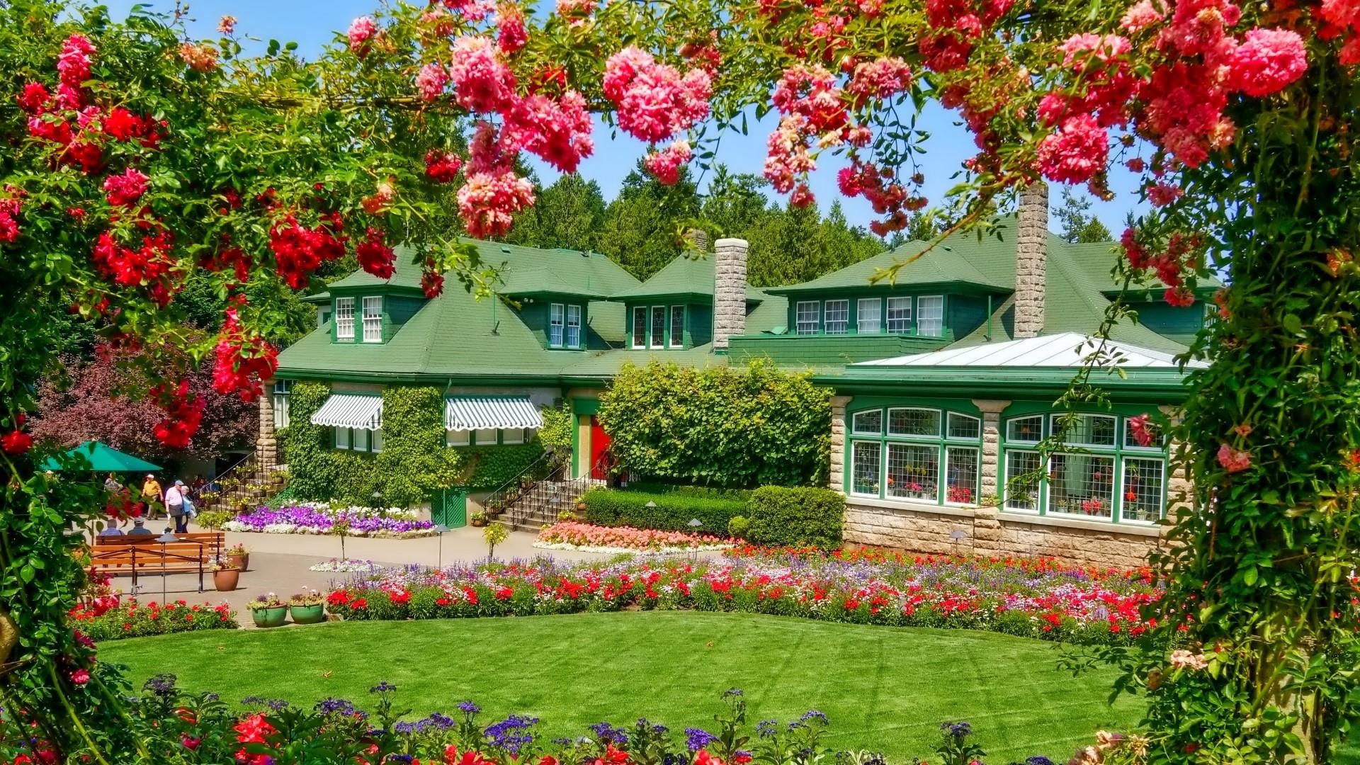living, 1080P, mansion, lifestyle, house, flowers, HD Wallpaper