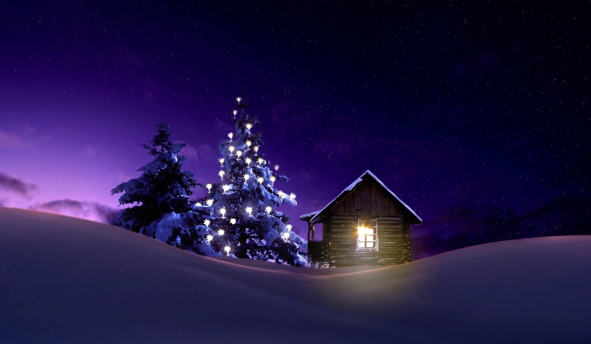 Holiday, Tree, milky way, 1080P, galaxy, astronomy, Cabin, built structure, dark, no people, landscape, Night, tranquility, scenics - nature, nature, illuminated, HD Wallpaper
