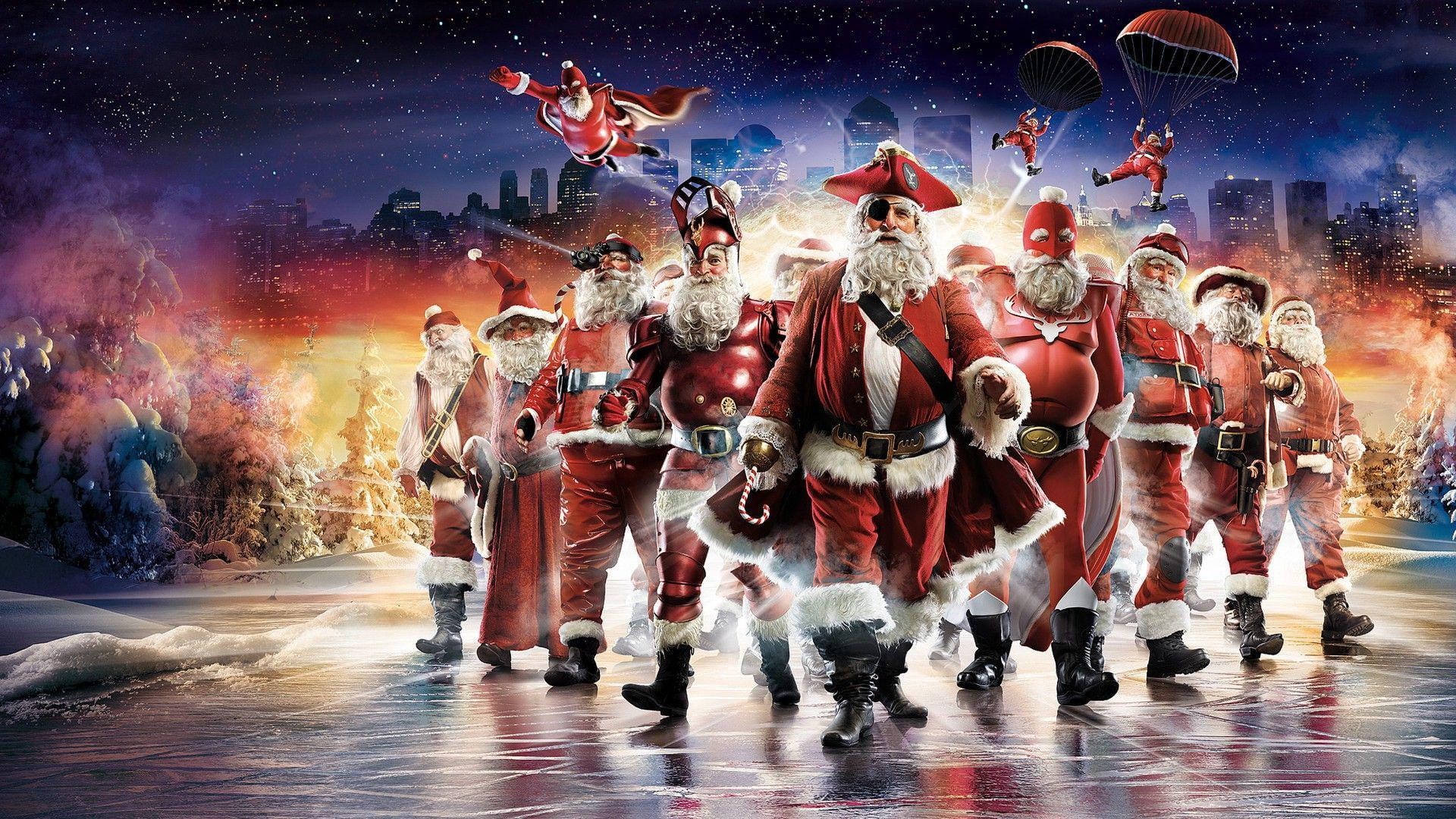 claus, merry christmas, christmas, holidays, 1080P, santa, superhero, santa claus, superheroes, 1920x1080, squad, HD Wallpaper