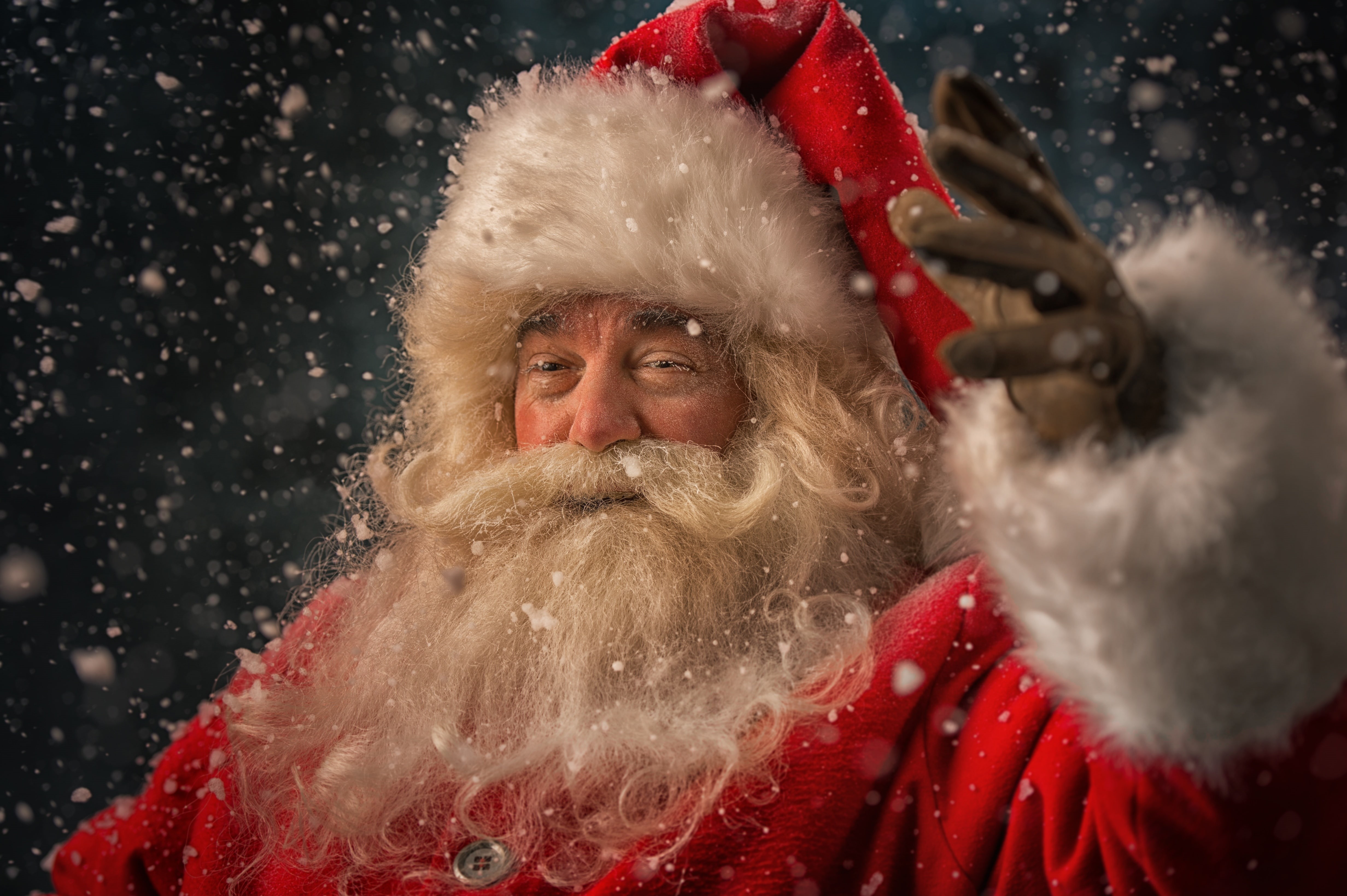 Christmas, snow, Xmas, winter, Merry, happy, 4K, Santa Claus, New Year, HD Wallpaper