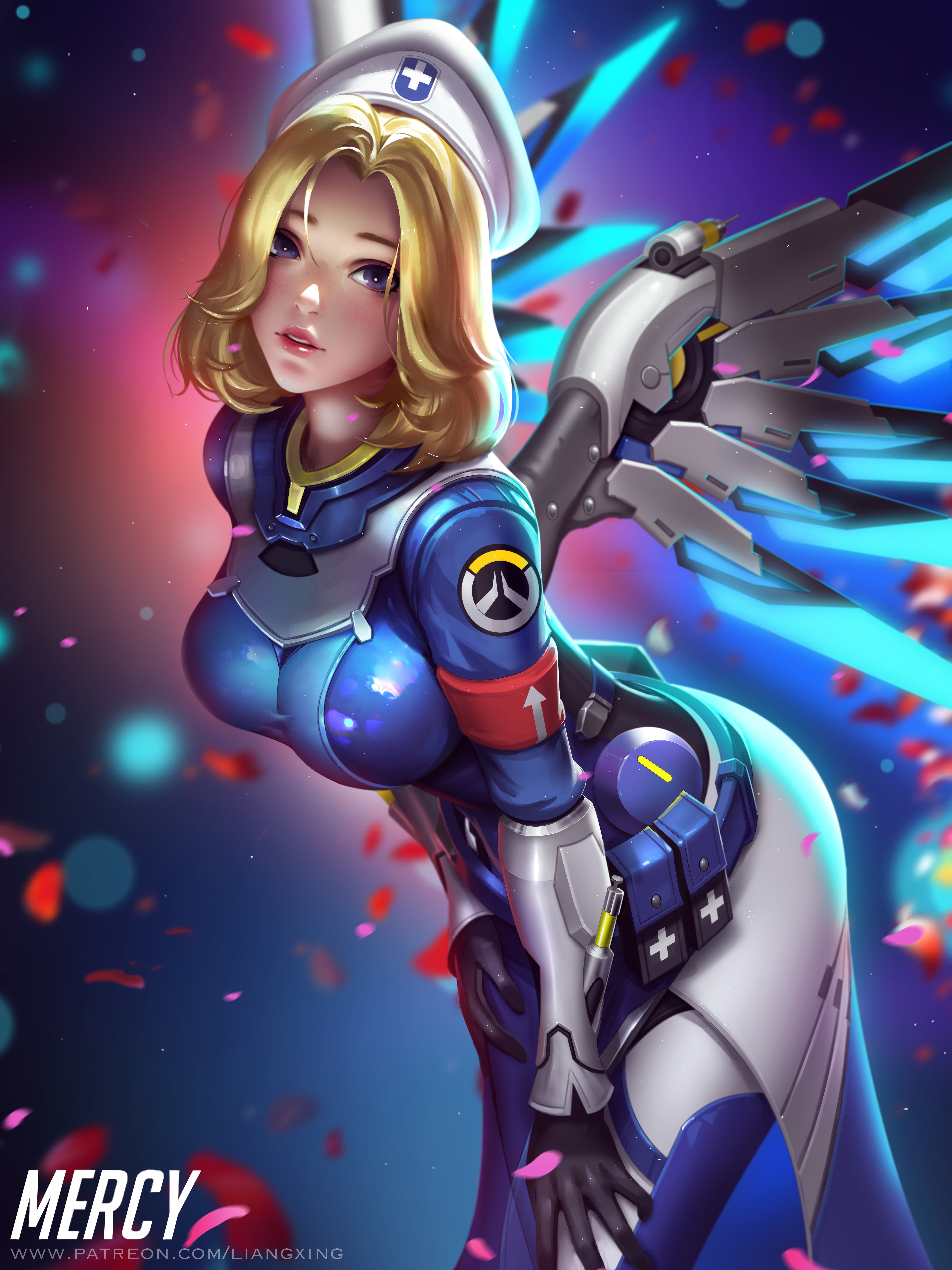 video game girls, video game characters, glowing, armor, looking at viewer, digital art, Liang-Xing, artwork, gloves, fan art, fantasy girl, 8K, berets, Phone HD Wallpaper