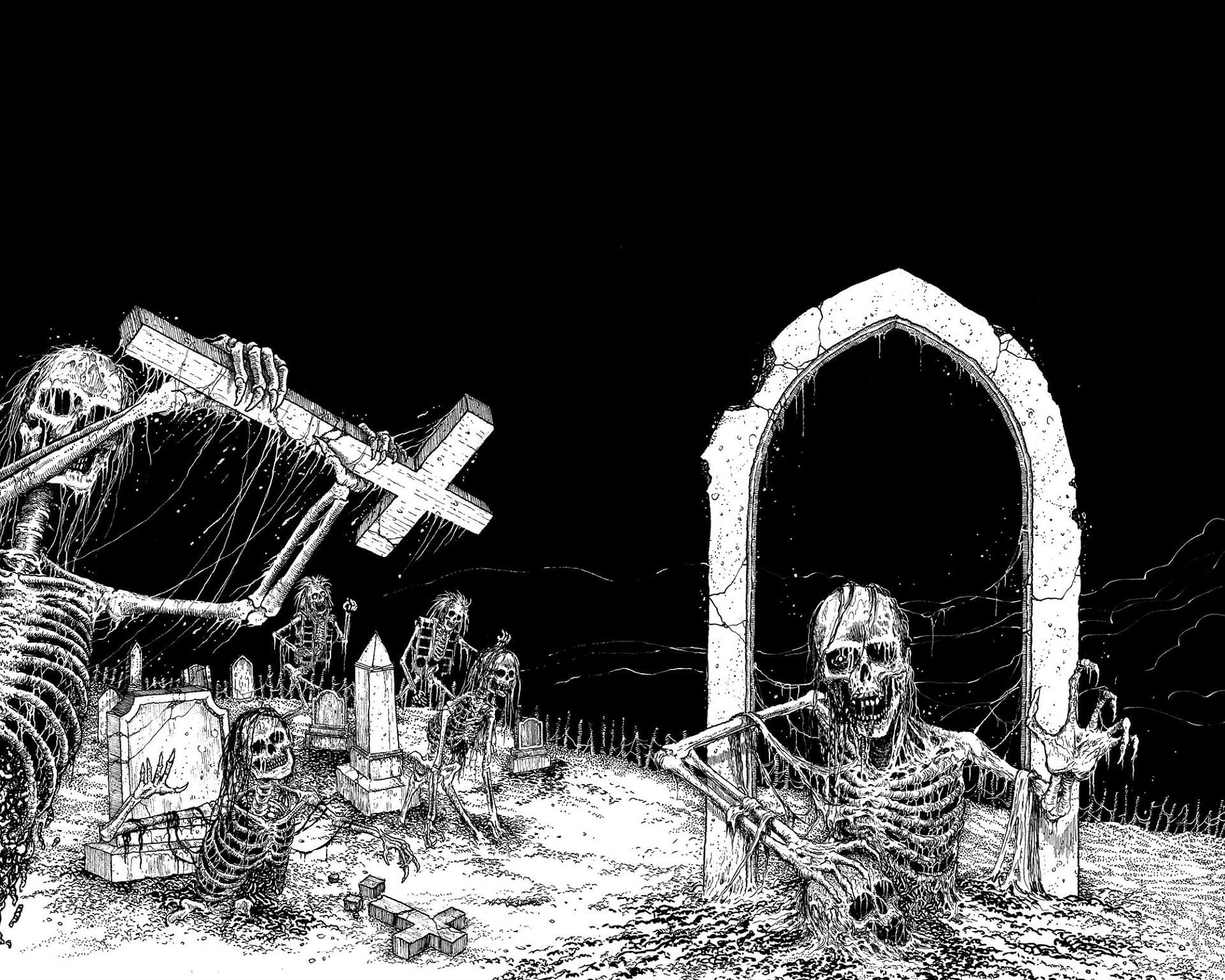 celebration, copy space, Satanic, outdoors, no people, architecture, 1080P, skull, occult, clear sky, land, sky, skeleton, heavy, decoration, night, creativity, HD Wallpaper