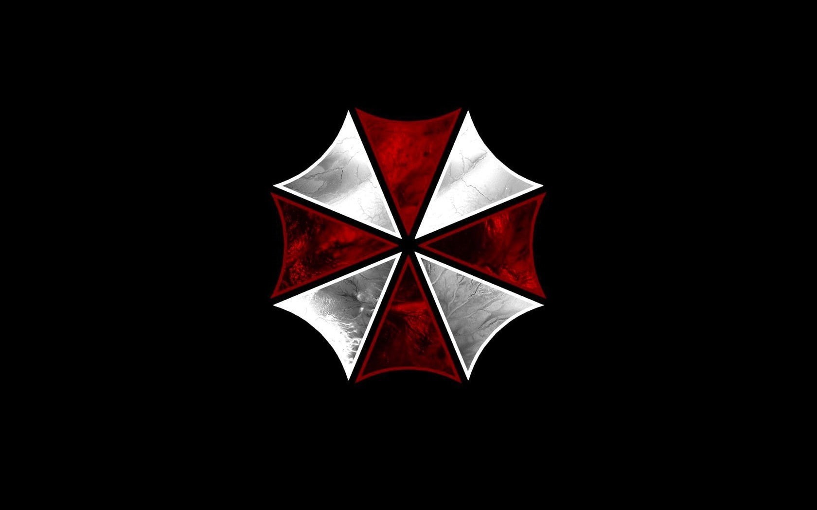 black background, indoors, creativity, design, white color, dark, Umbrella Corporation, studio shot, copy space, shape, 720P, red, single object, close-up, HD Wallpaper