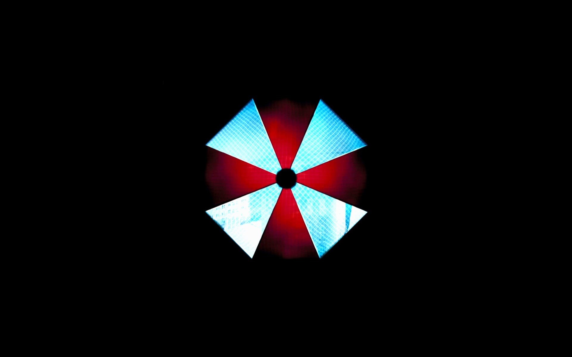 geometric shape, Resident Evil, creativity, illuminated, single object, glass - material, 1080P, pattern, indoors, Umbrella Corporation, reflection, vibrant color, HD Wallpaper