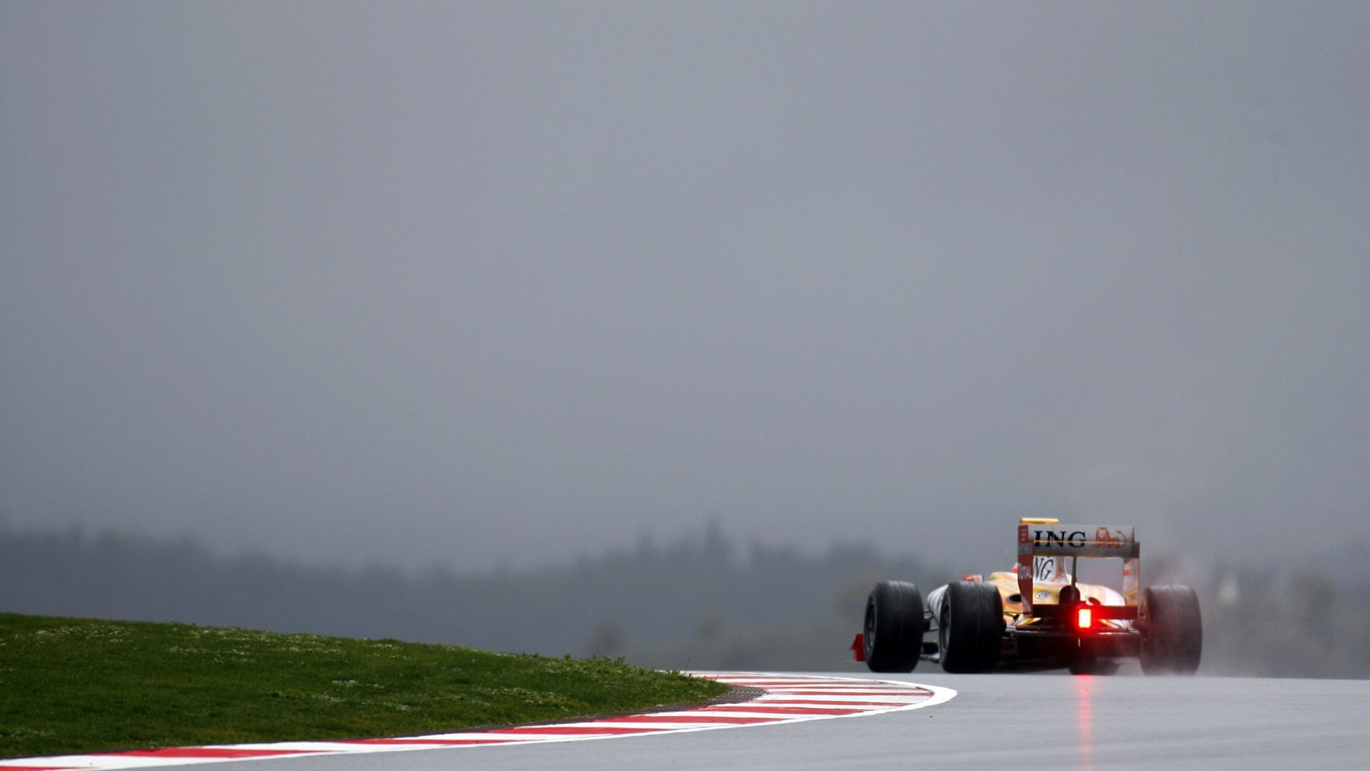 Formula 1, yellow, headlight, sports, sport, on the move, nature, motion, outdoors, sky, highway, truck, trucking, race tracks, mode of transportation, HD Wallpaper