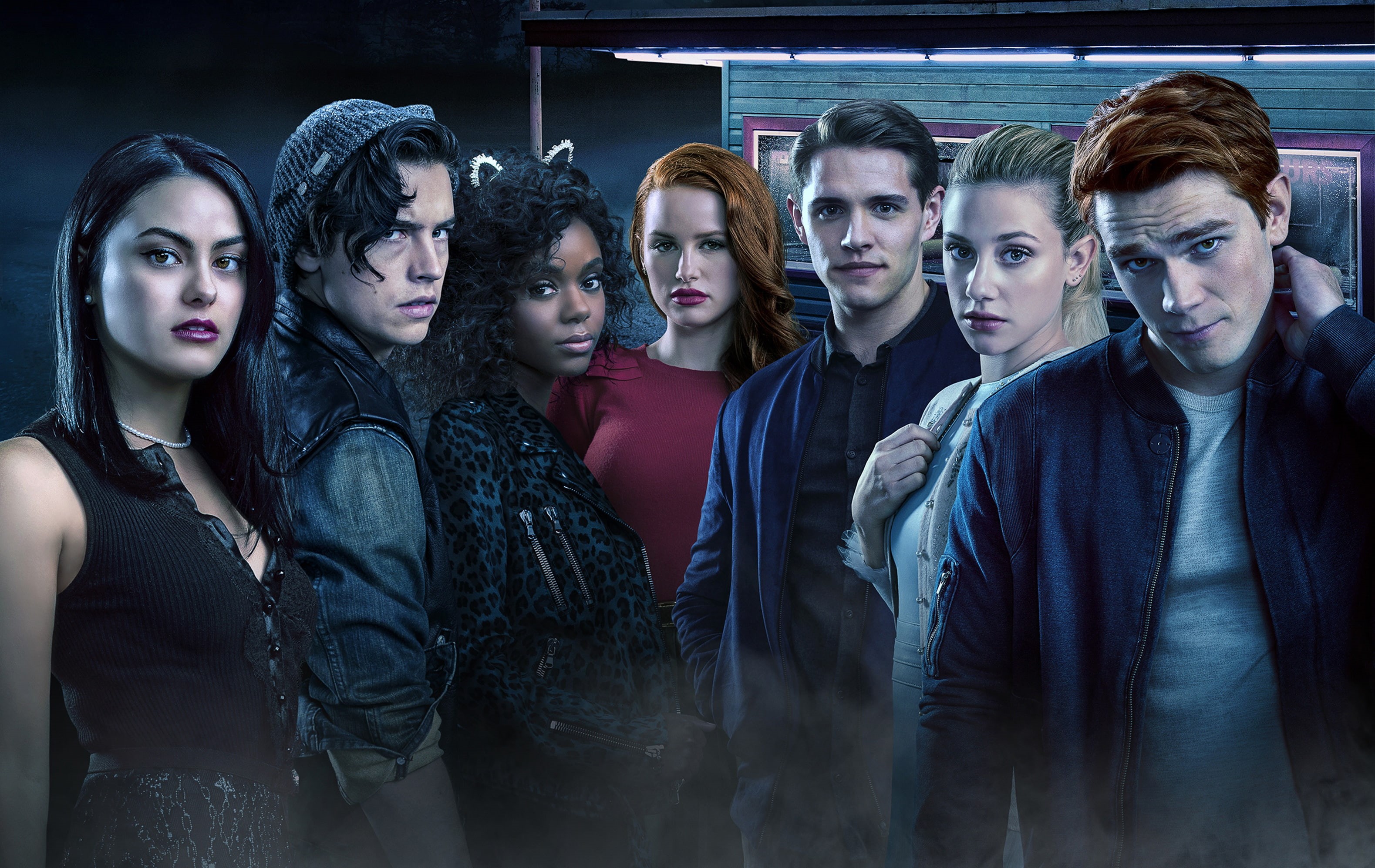 2017, Madelaine Petsch, Season 2, Cole Sprouse, people, Casey Cott, photography, 2K, Camila Mendes, Ashleigh Murray, K.J. Apa, group, Lili Reinhart, Riverdale, HD Wallpaper