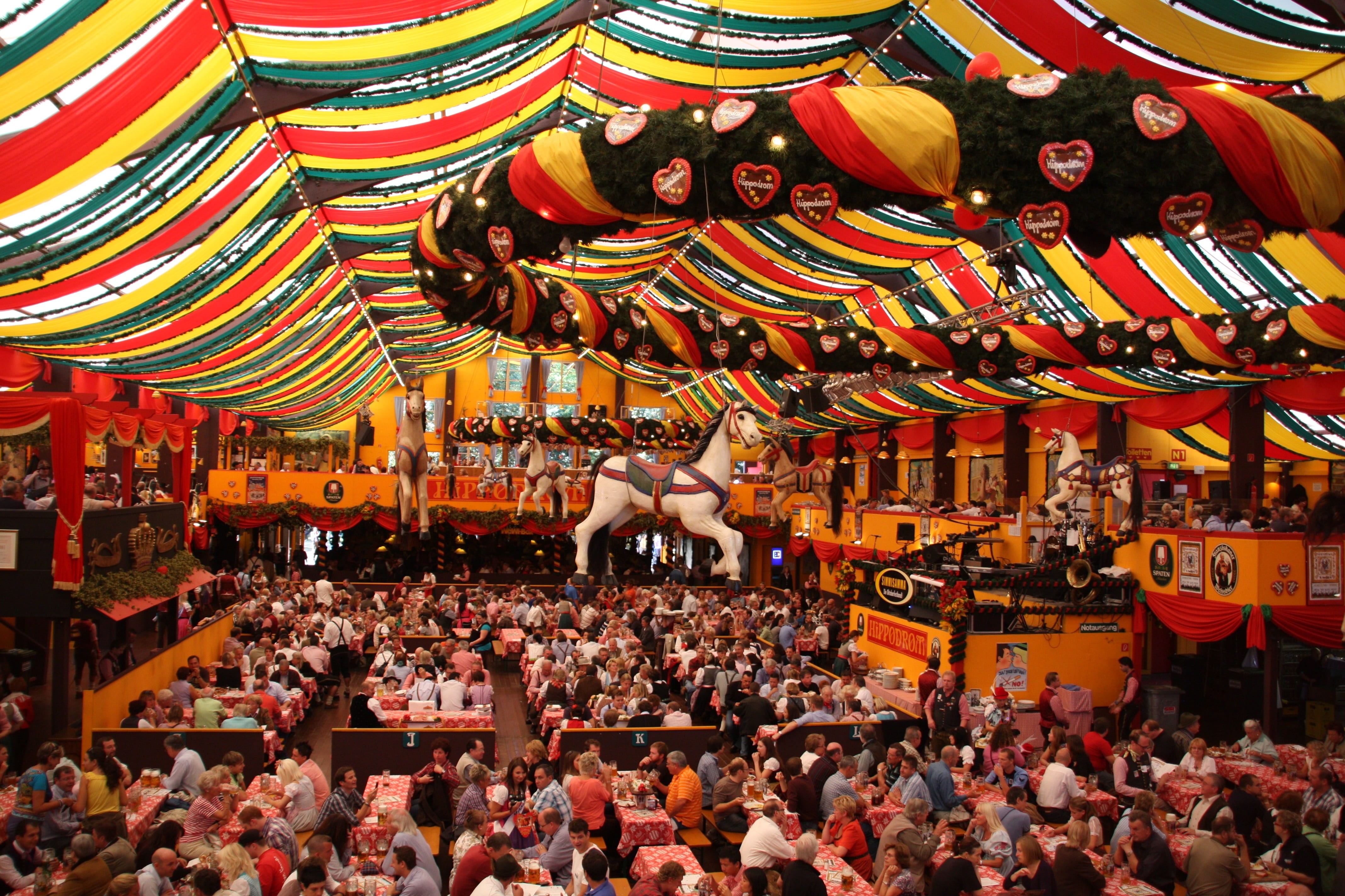 representation, carousel, built structure, large group of people, 4K, multi colored, amusement park, amusement park ride, bavarian, human, group, marquee, HD Wallpaper
