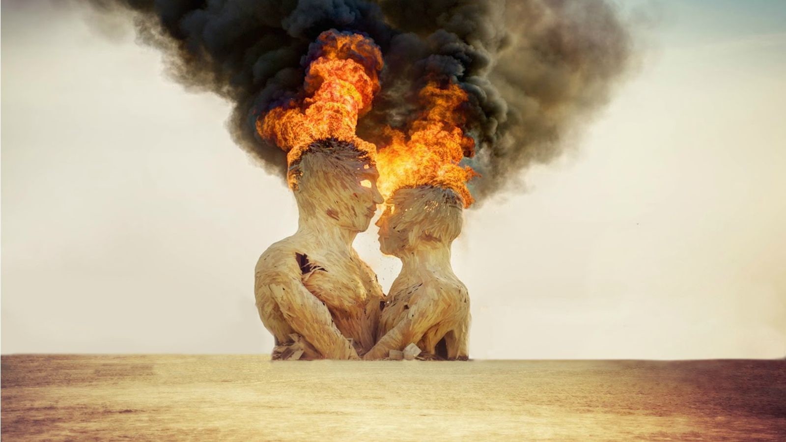 720P, statue, burning, Burning Man, HD Wallpaper