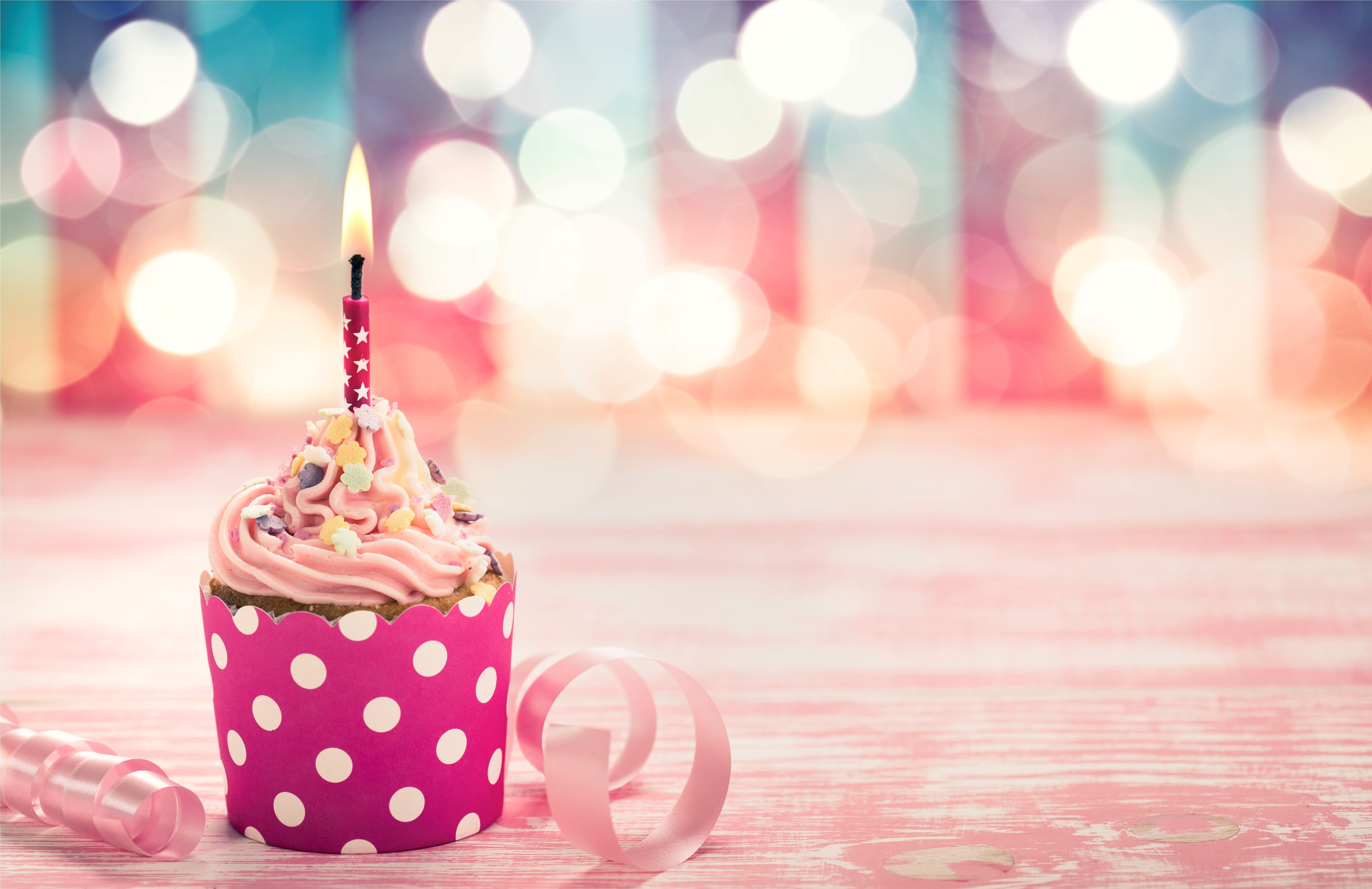cupcake, 5K, decoration, Happy Birthday, cake, candles, celebration, candle, Birthday, HD Wallpaper