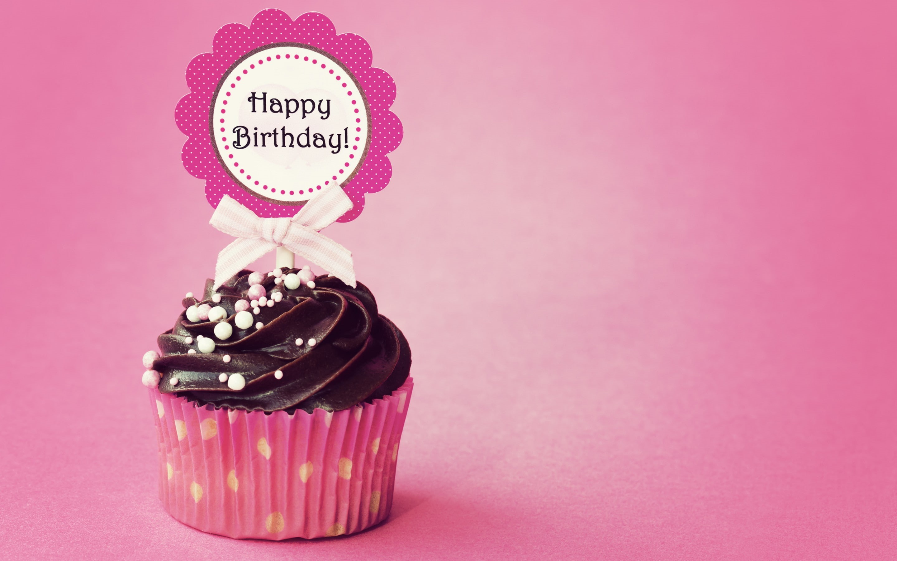 birthday cupcake, Happy, birthday, 2K, Cupcake, HD Wallpaper