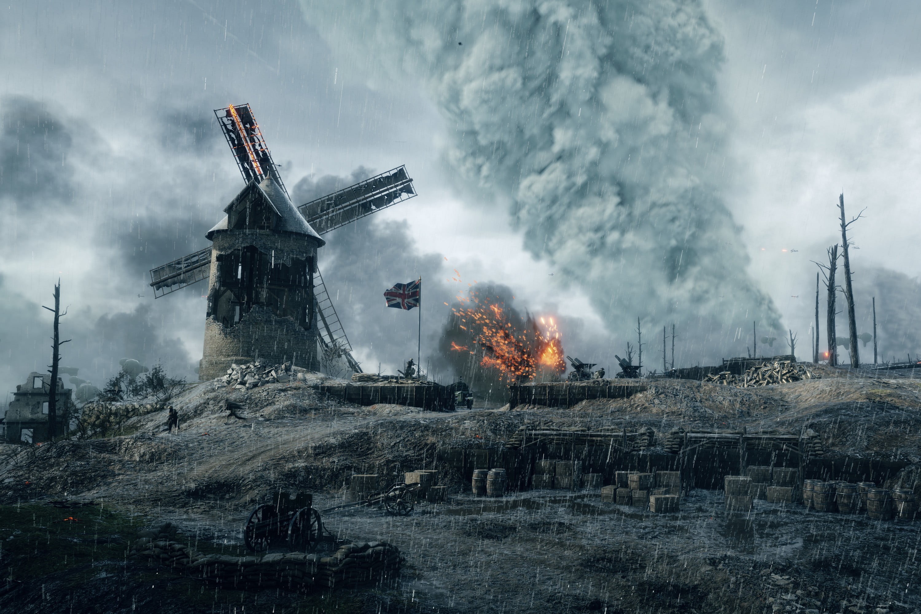 air pollution, ruined, industry, fuel and power generation, sky, burning, destruction, EA DICE, built structure, environmental damage, fire, accidents and disasters, HD Wallpaper