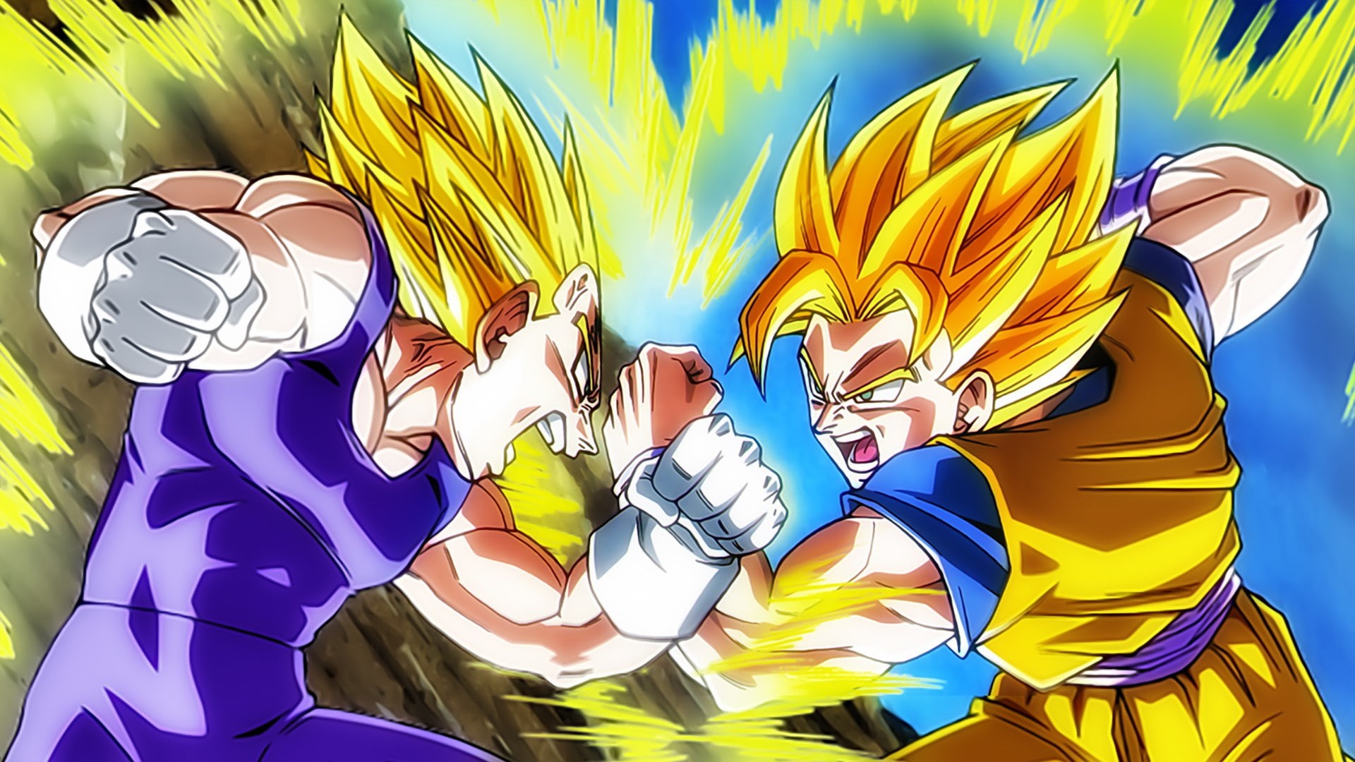 super saiyan, dragon ball, dragon, 1080P, saiyan, ball, goku, super, vegeta, HD Wallpaper