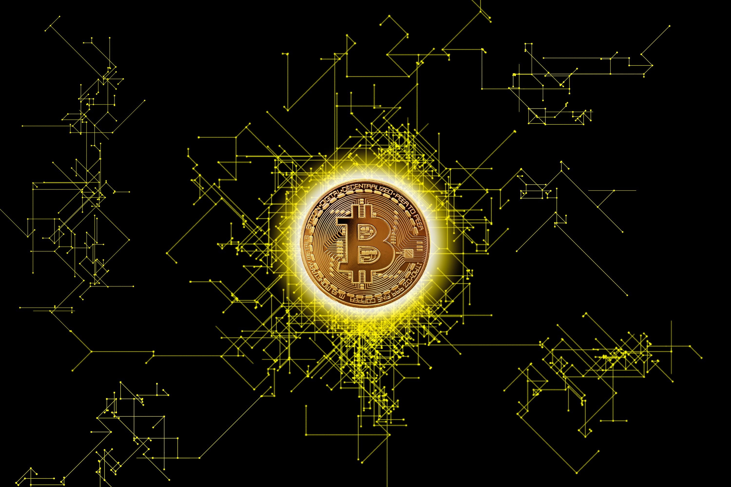 studio shot, glowing, connection, light, technology, sign, science, pattern, blockchain, currency, finance, nature, black background, illuminated, e-commerce, HD Wallpaper