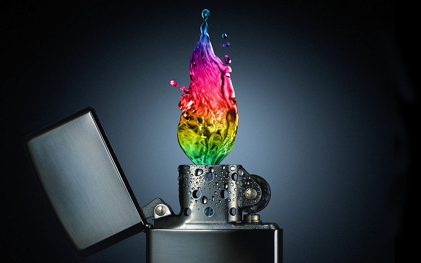 studio shot, table, rainbows, water drops, colorful, day, green, red, lighter, flower, single object, no people, glass, indoors, 720P, water, creativity, HD Wallpaper
