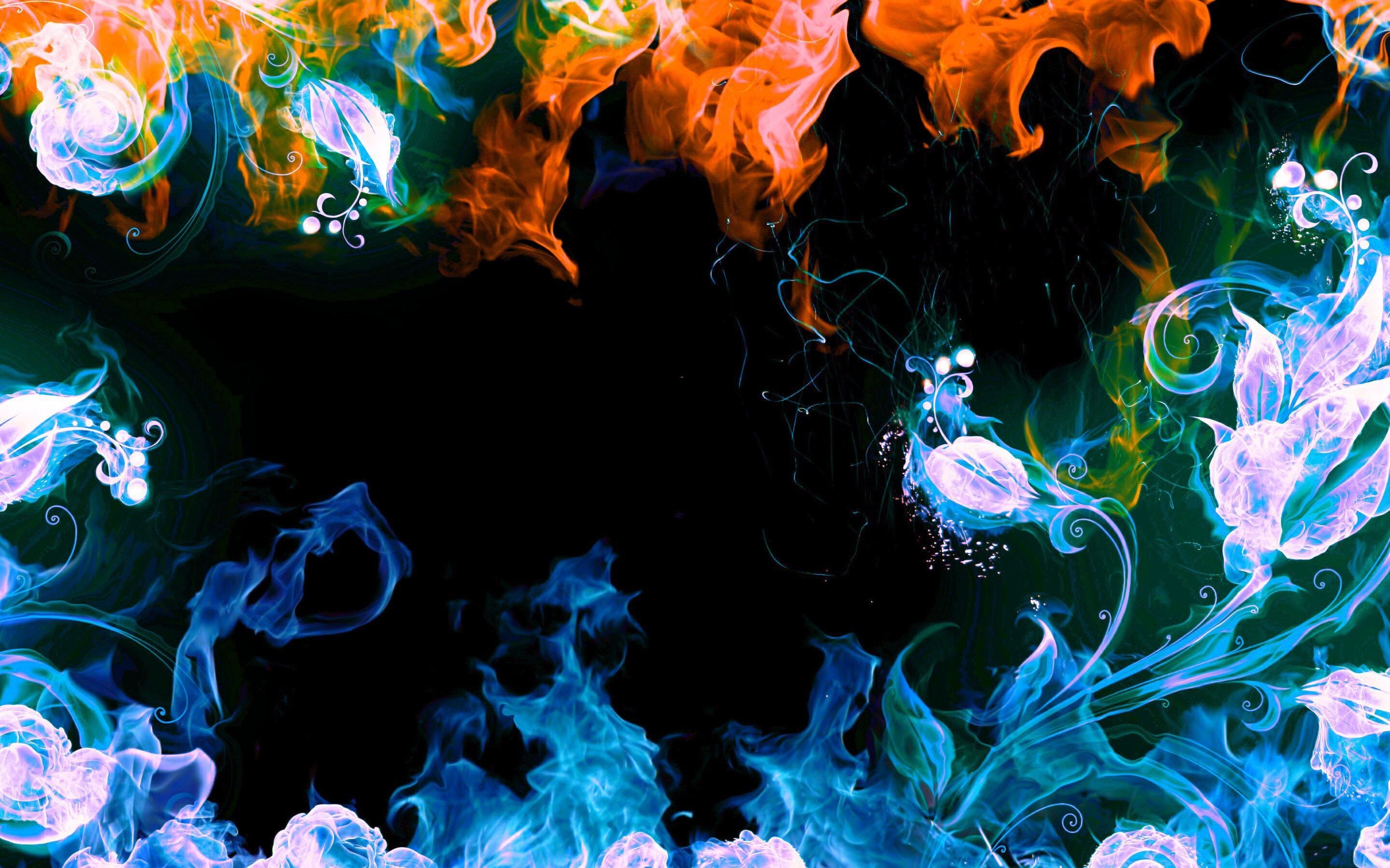 Abstract, smoke, s, gass, background, pattern, flame, flowers, blazing, illustration, 2K, gas, fire, HD Wallpaper