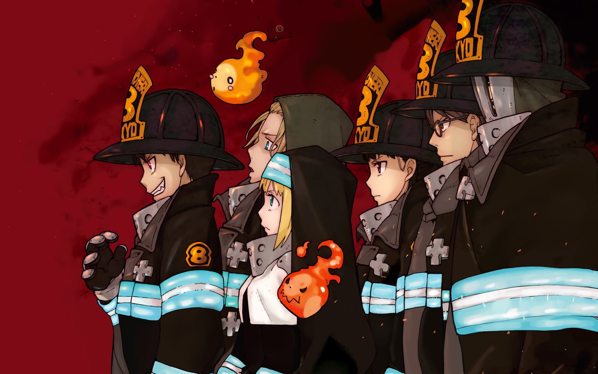 Fire Brigade of Flames, Maki Oze, Shinra Kusakabe, Anime, 1080P, Iris (Fire Brigade Of Flames), Takehisa Hinawa, Akitaru Oubi, HD Wallpaper