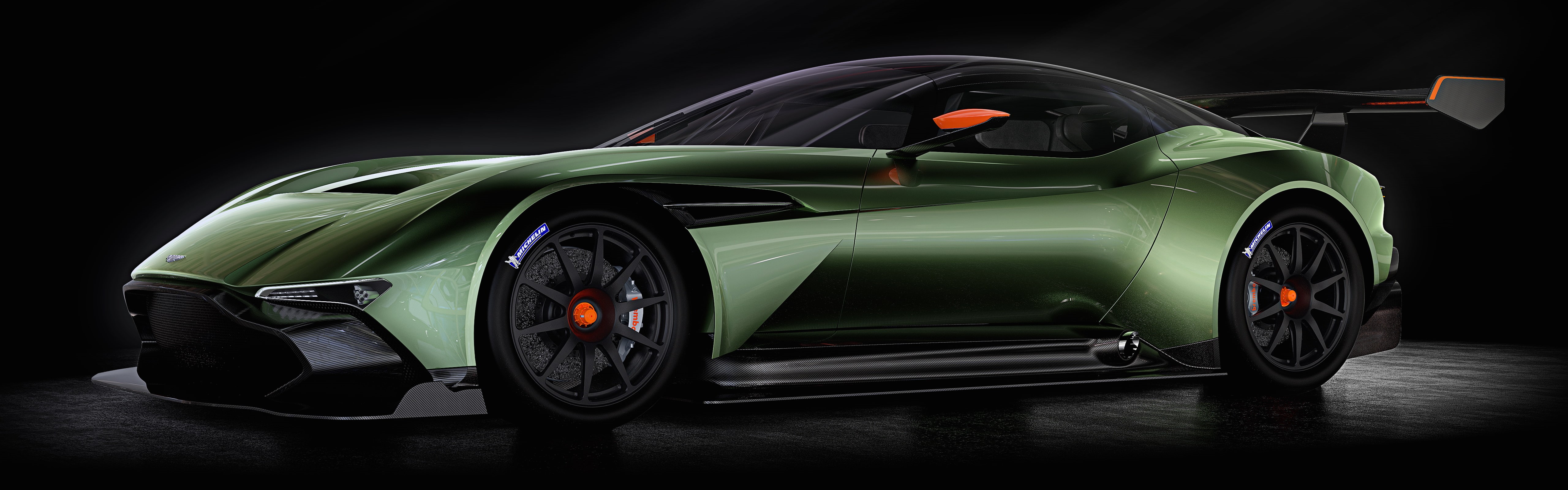 motorsport, luxury, 5K, sports car, transportation, shiny, indoors, simple background, Aston Martin Vulcan, retro styled, mode of transportation, vehicle, HD Wallpaper