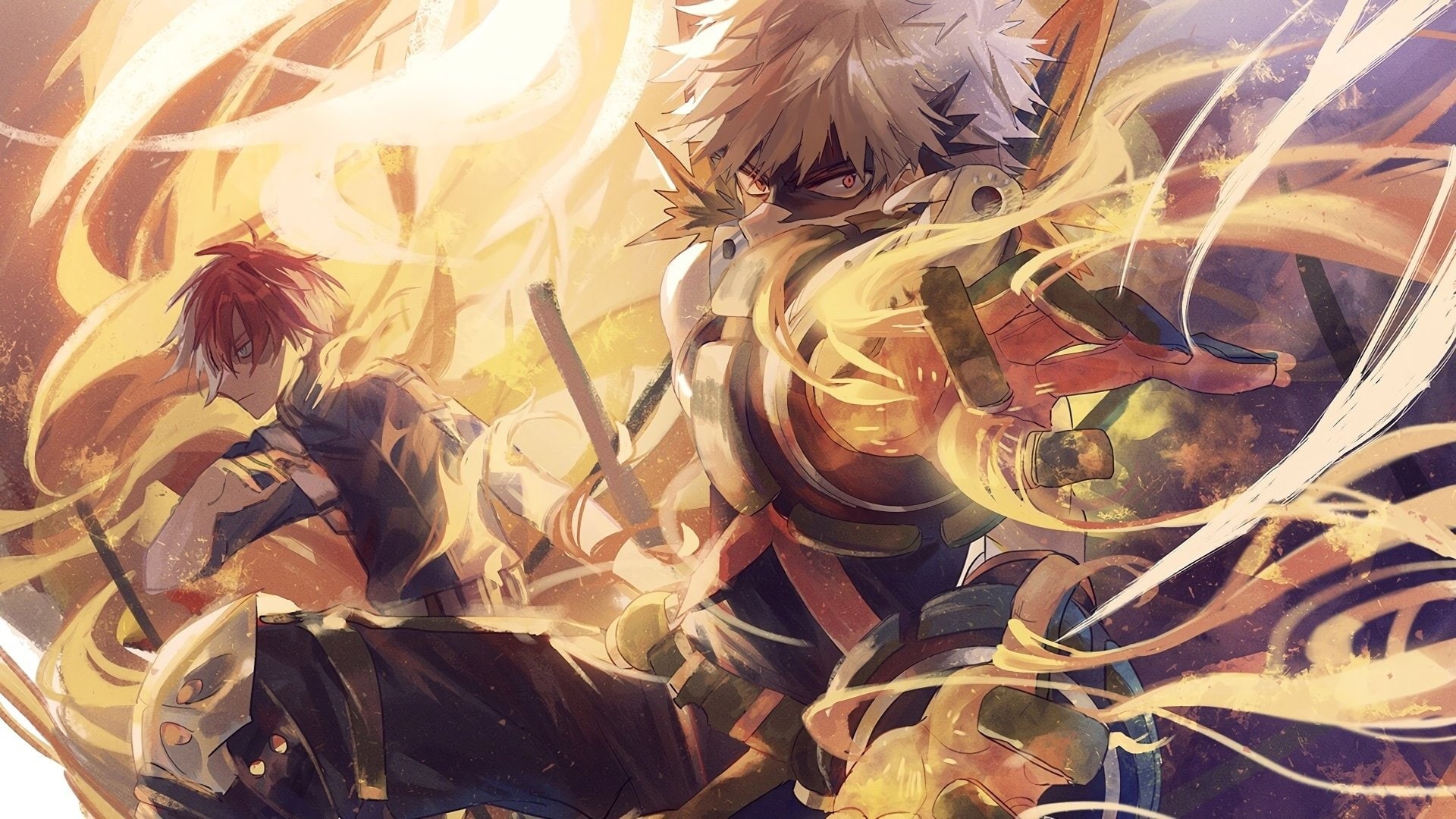 Anime, 1080P, Katsuki Bakugou, My Hero Academia, Shoto Todoroki, HD Wallpaper
