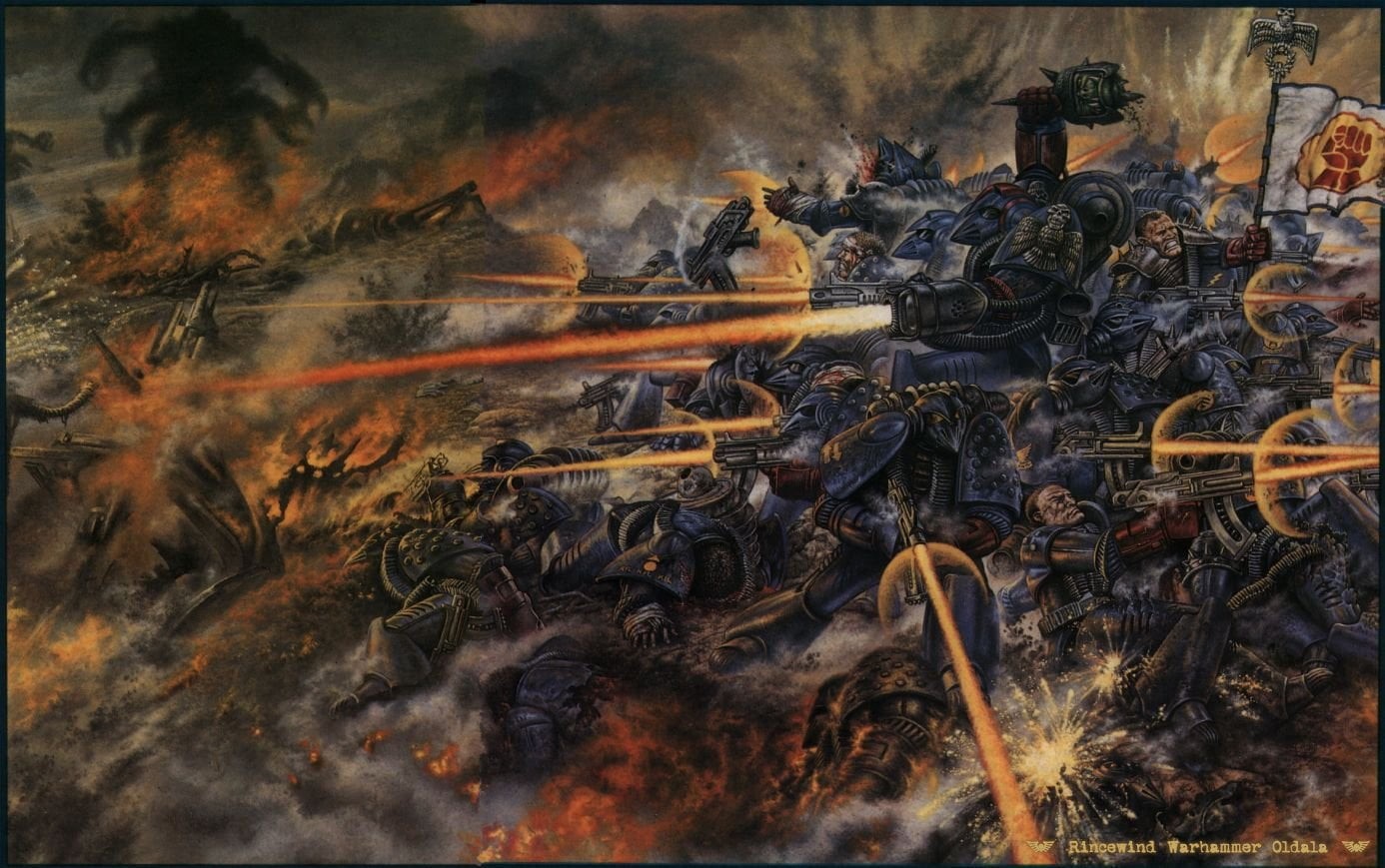 720P, war, digital, deterioration, fire - natural phenomenon, Warhammer, Warhammer 40k, damaged, fire, flame, metal, no people, smoke - physical structure, HD Wallpaper