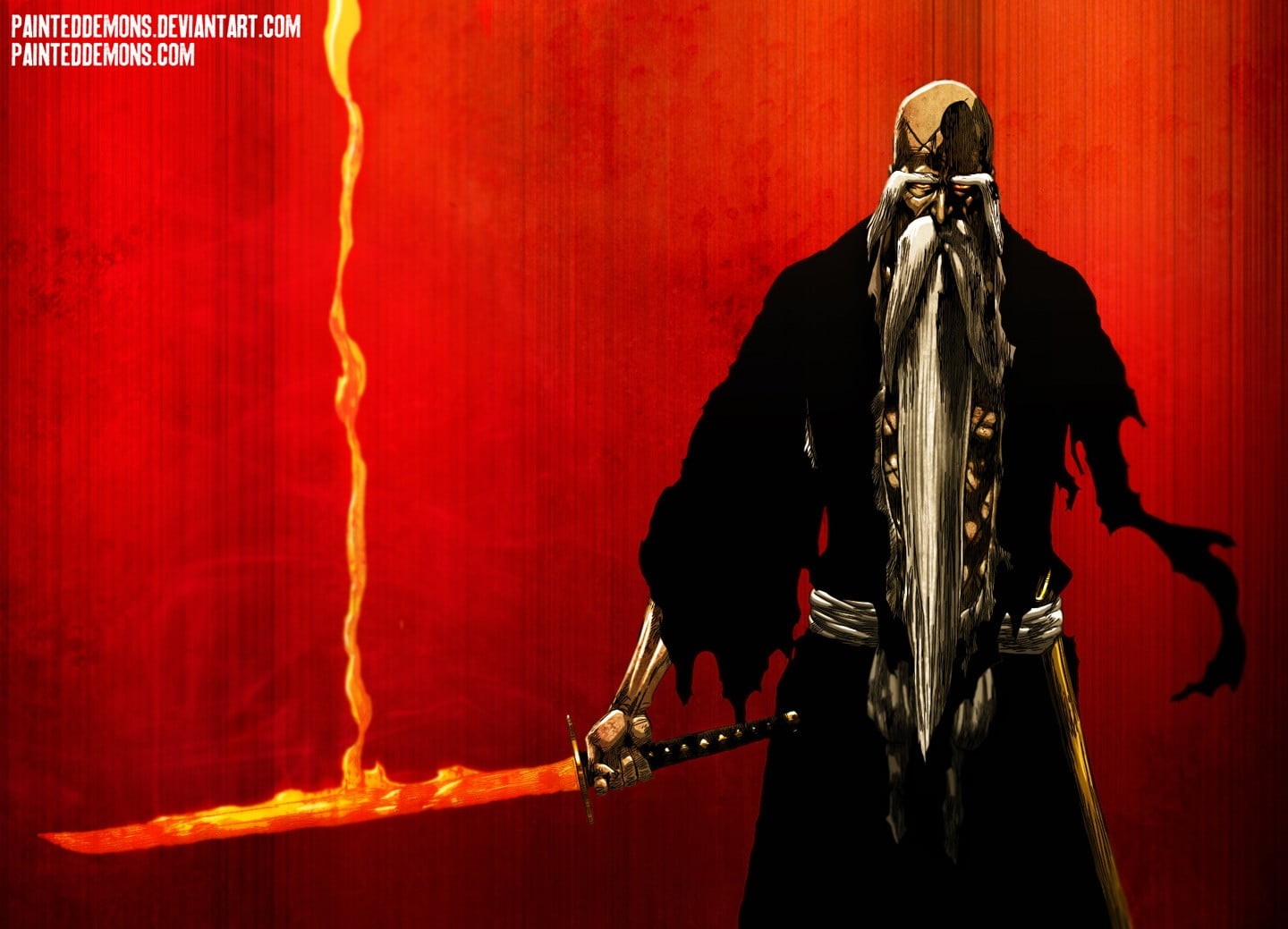 men, music, artist, red, Bleach, performance, burning, stage, clothing, indoors, sword, digital, wall - building feature, fire, night, 720P, musician, HD Wallpaper