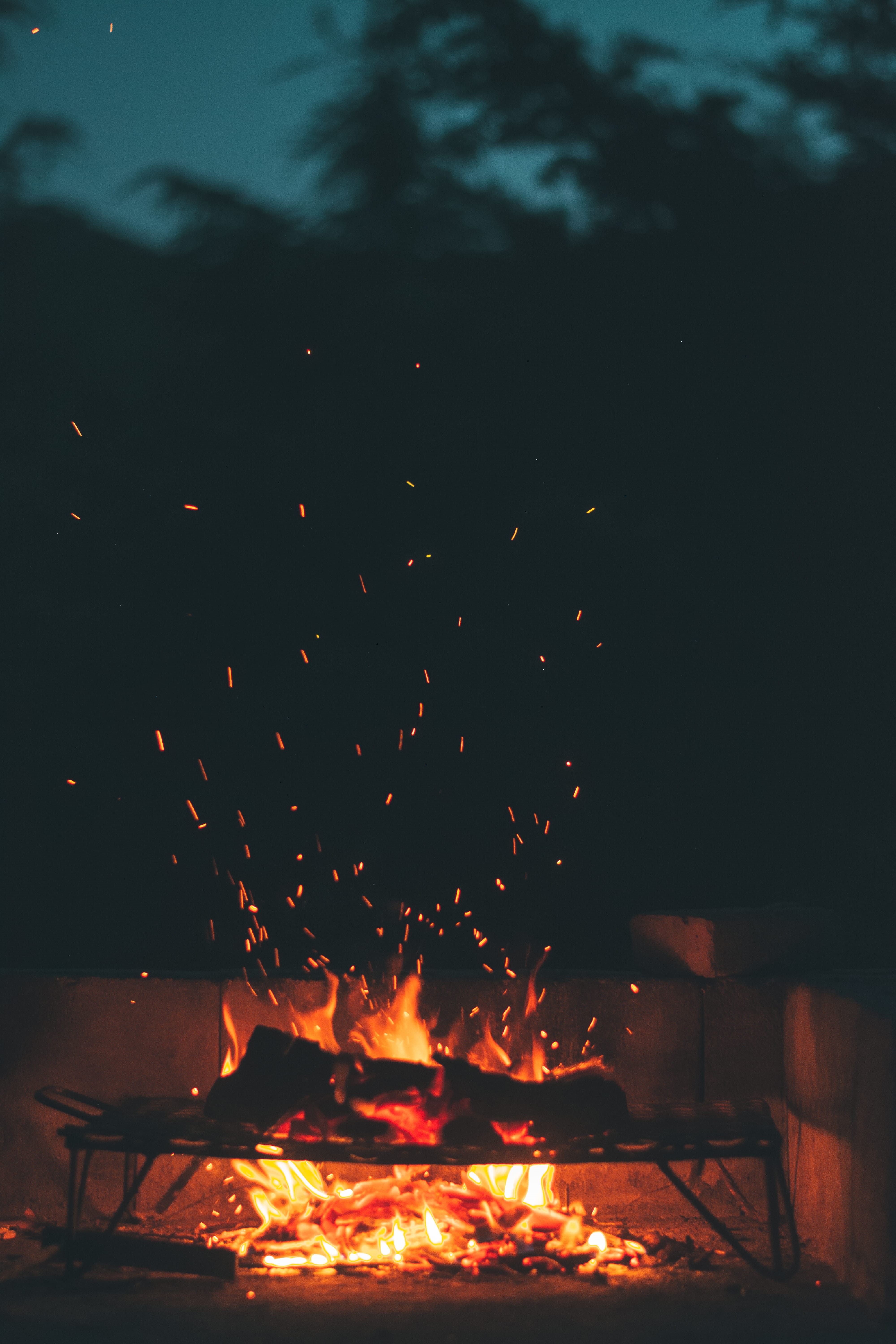 cello, clock, no people, orange color, led, fire - natural phenomenon, motion, meat, wood - material, astronomy, flame, grill, camping, outdoors, nighttime, Phone HD Wallpaper