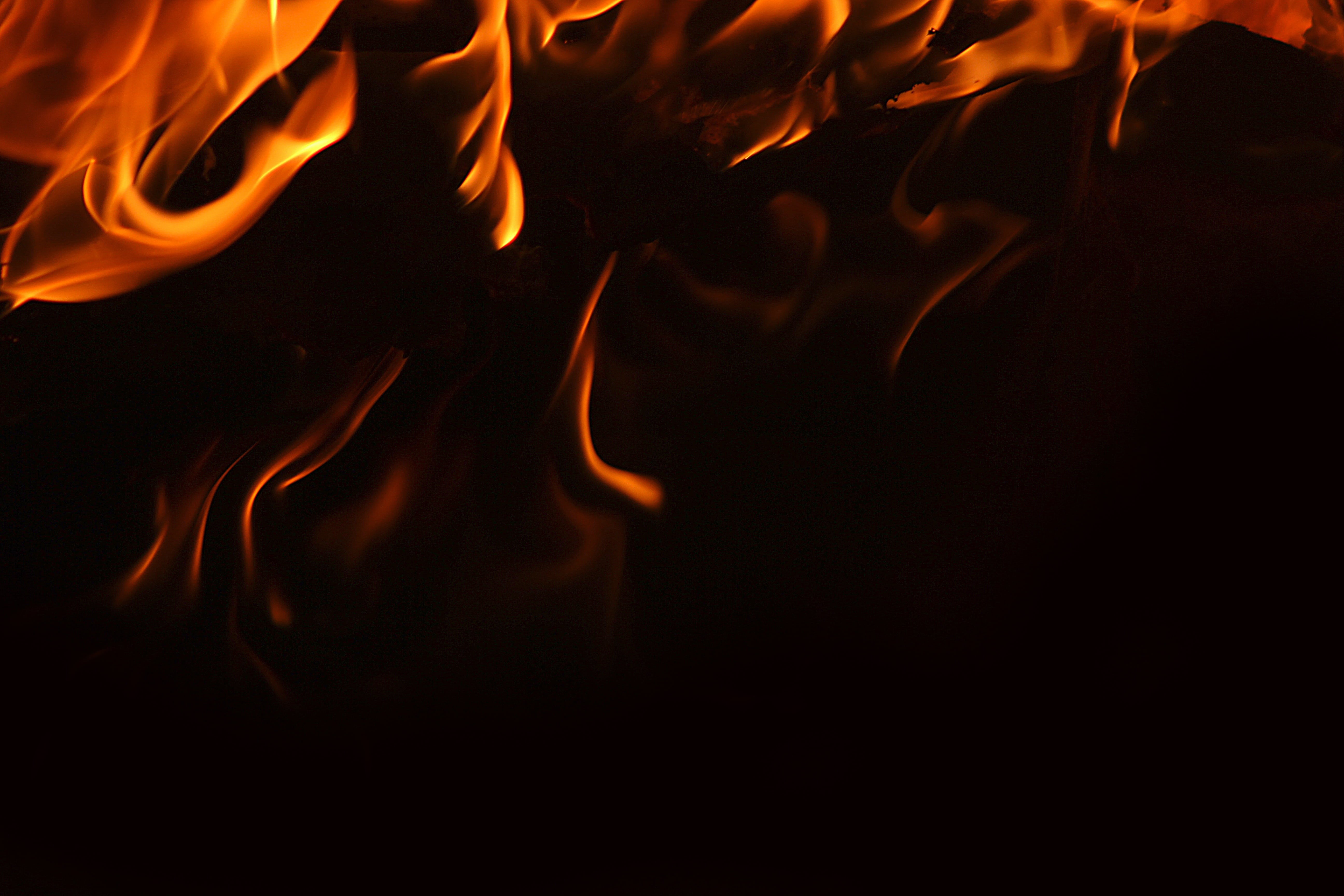 beautifu, orange color, the fiery, smoke - physical structure, grill, flame, backgrounds, burning, pattern, close-up, texture, no people, fire, motion, HD Wallpaper