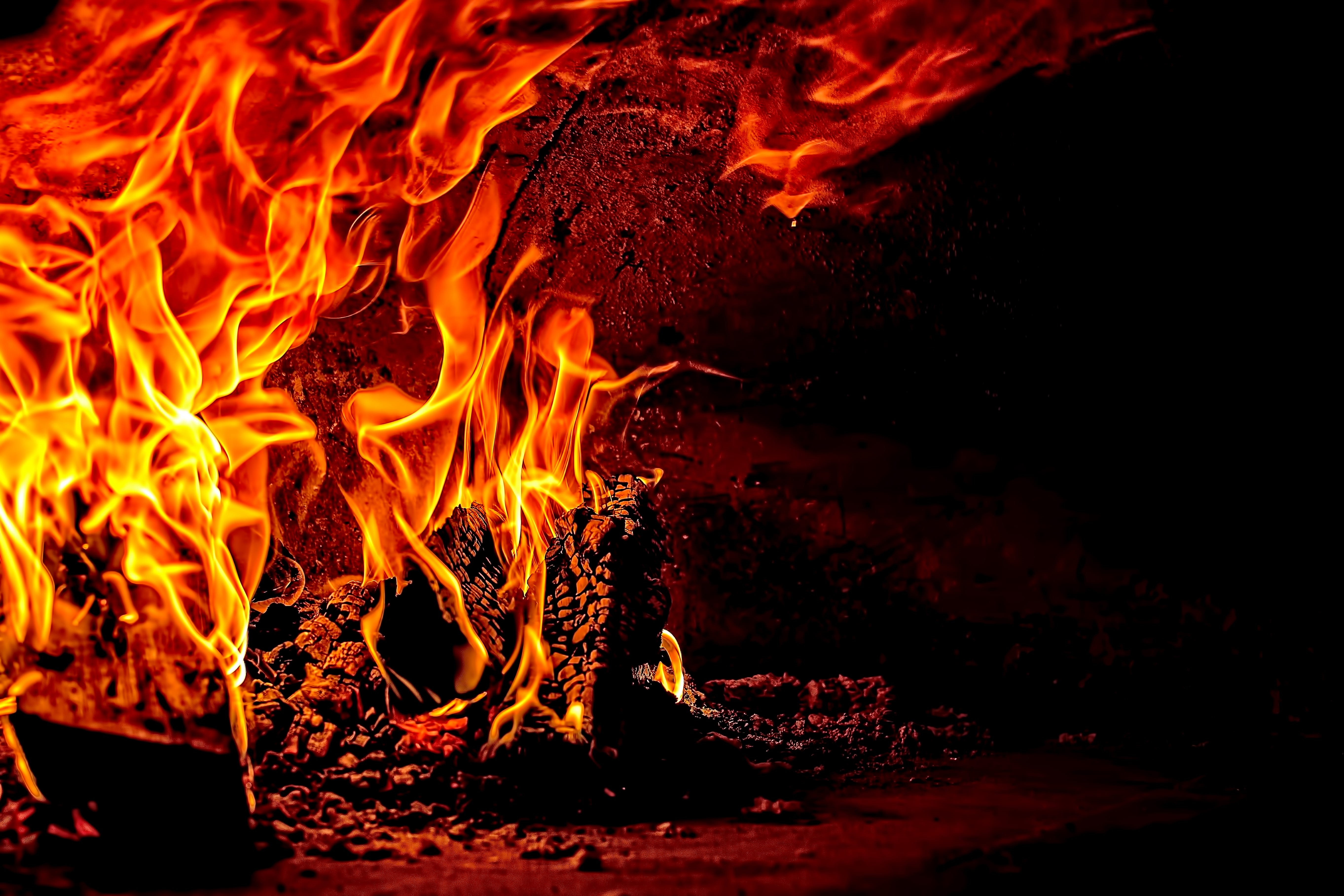 fire, wood, red, bonfire, close-up, inferno, land, no people, firelog, chimney, long exposure, log, outdoors, night, nature, firewood, campfire, wood - Material, HD Wallpaper