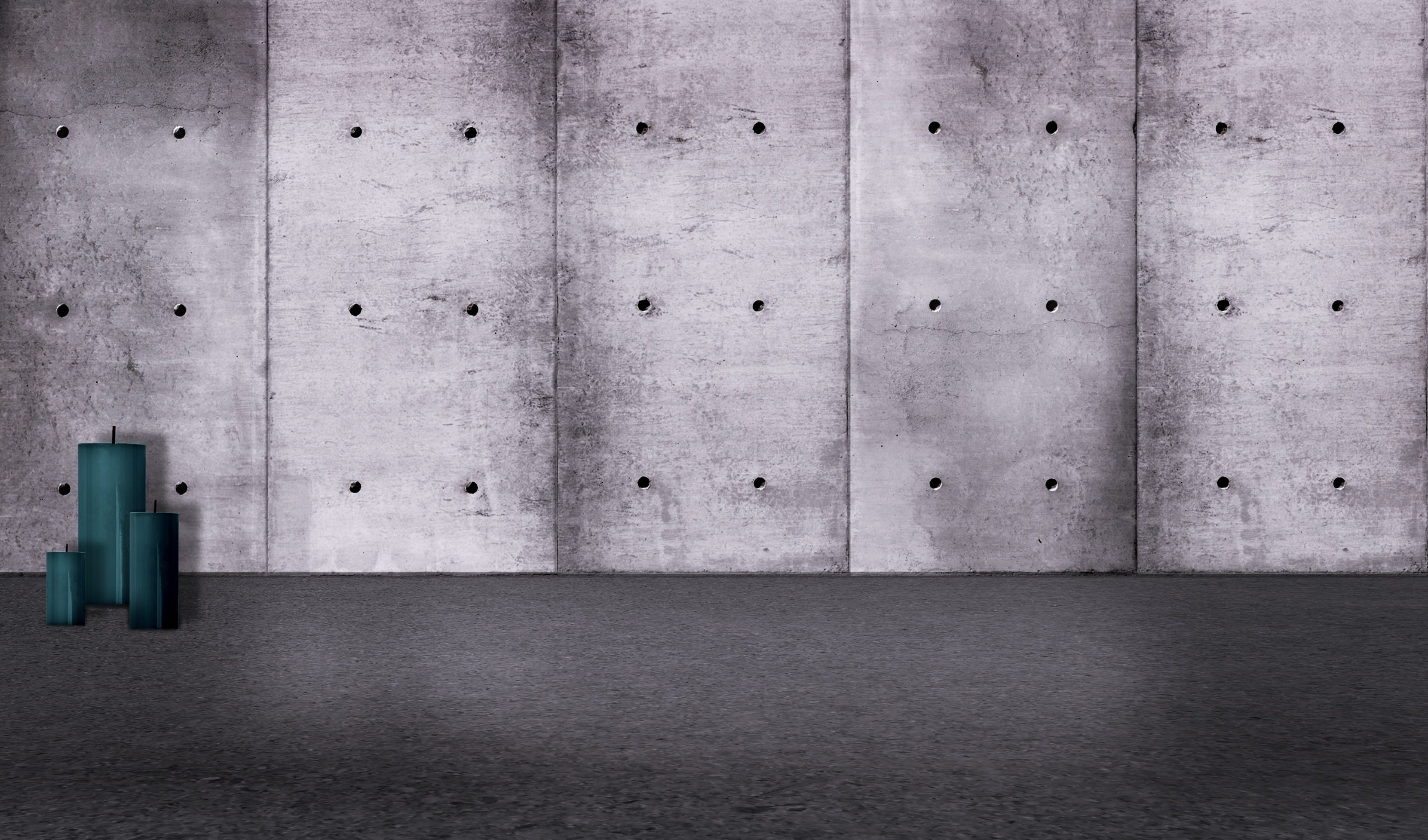 grey, architecture, room, floor, dark, wall, indoors, full frame, 2K, background, modern, design, empty, industry, candles, wall - building feature, concrete, HD Wallpaper