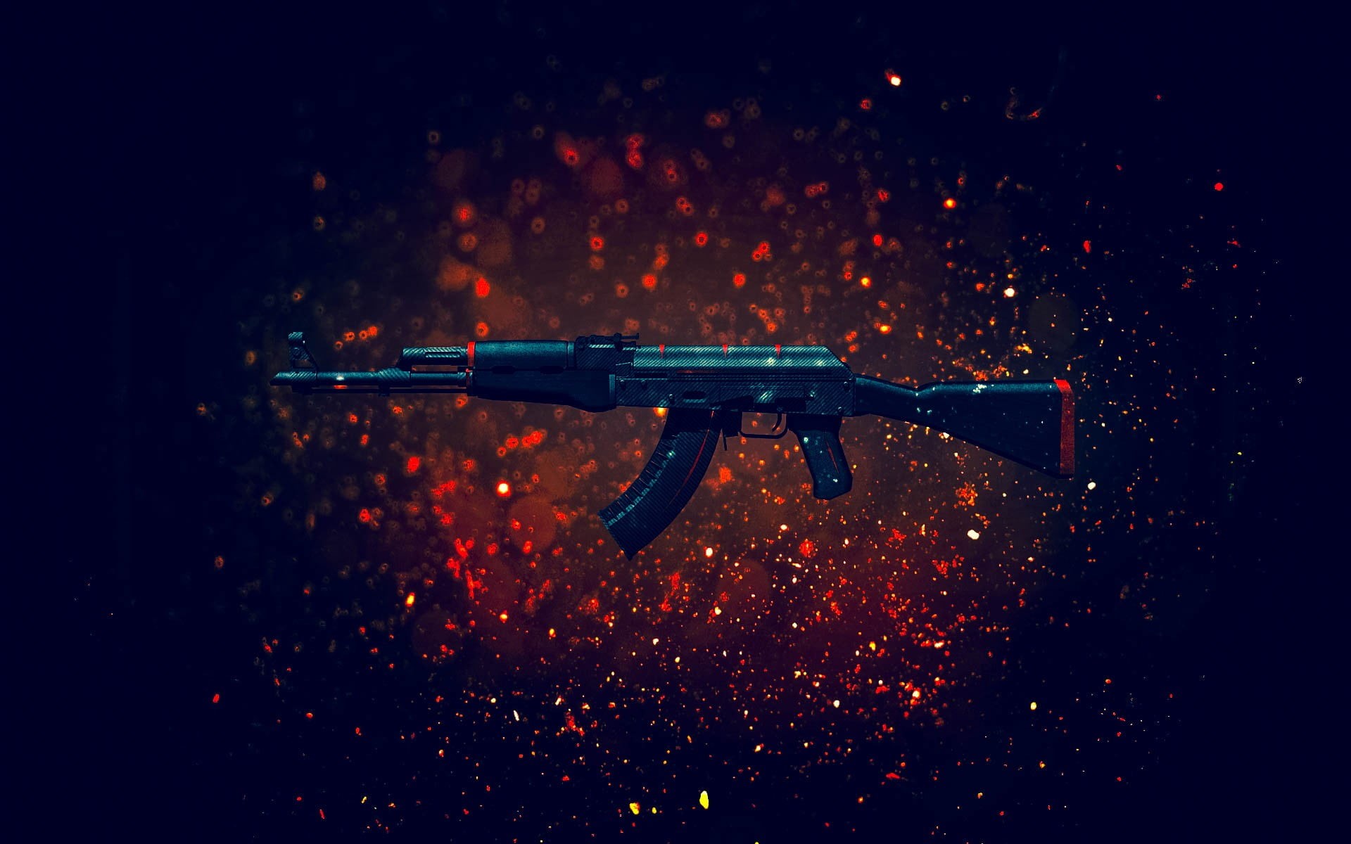 1080P, motion, mid-air, black, close-up, gun, technology, no people, AKM, red, nature, warning sign, Counter-Strike: Global Offensive, mode of transportation, HD Wallpaper