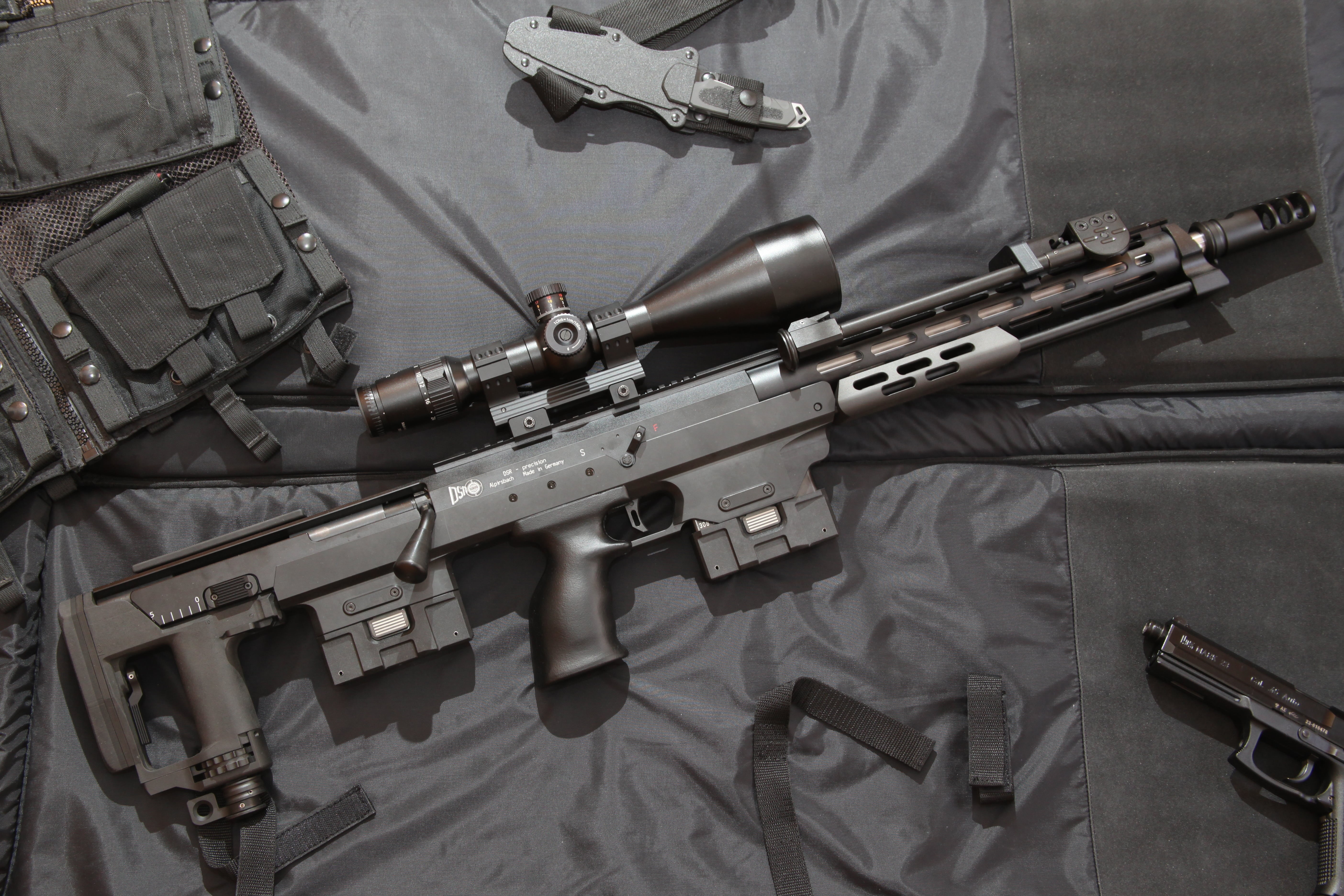 gun, tactical, security, 5K, communication, day, rifle, 62 mm, clothing, government, still life, ammunition, scope, DSR-1, armed forces, machine gun, conflict, HD Wallpaper