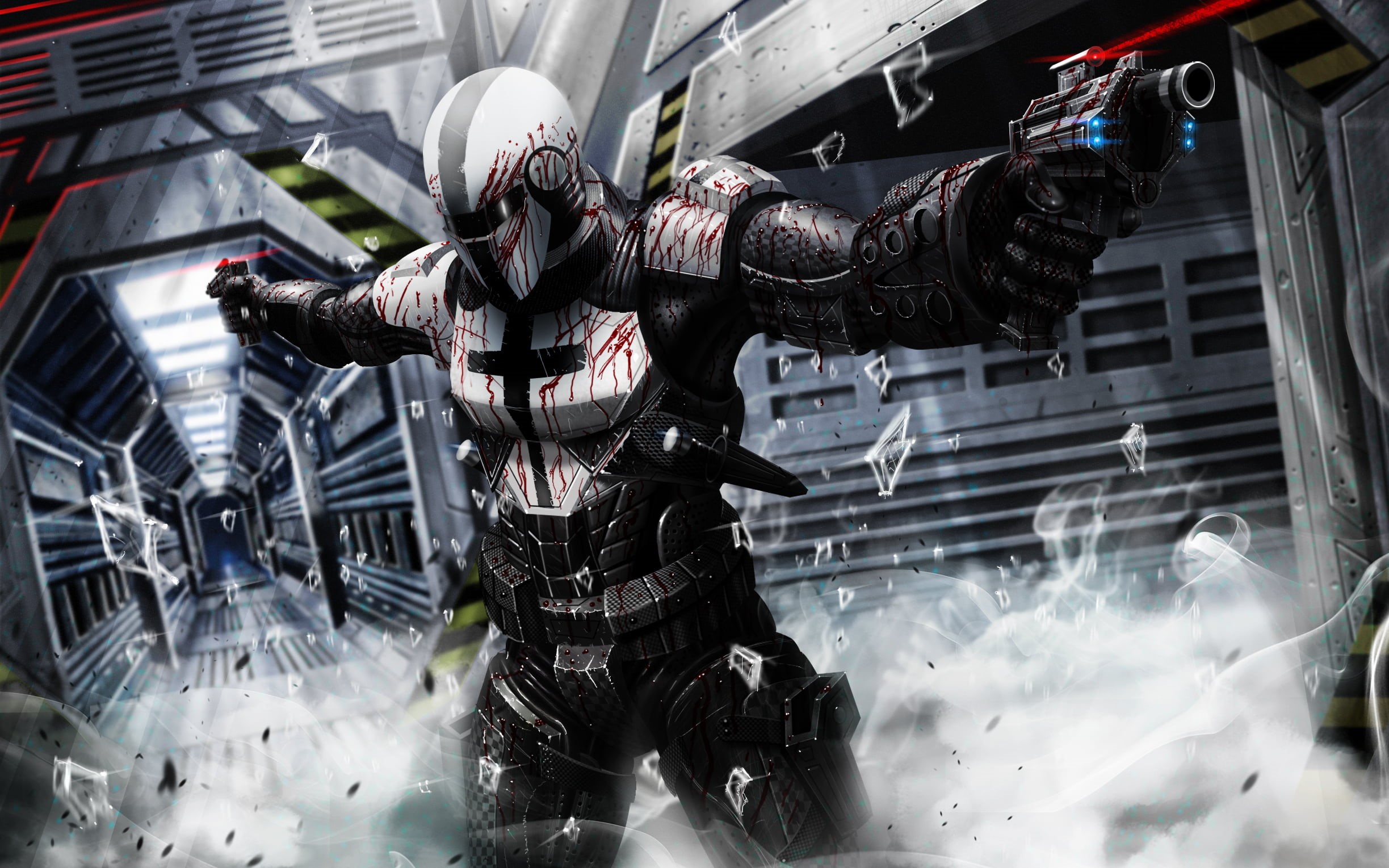 sport, motorcycle, armour, men, security, outdoors, people, government, transportation, mode of transportation, artwork, 1080P, aggression, futuristic, HD Wallpaper