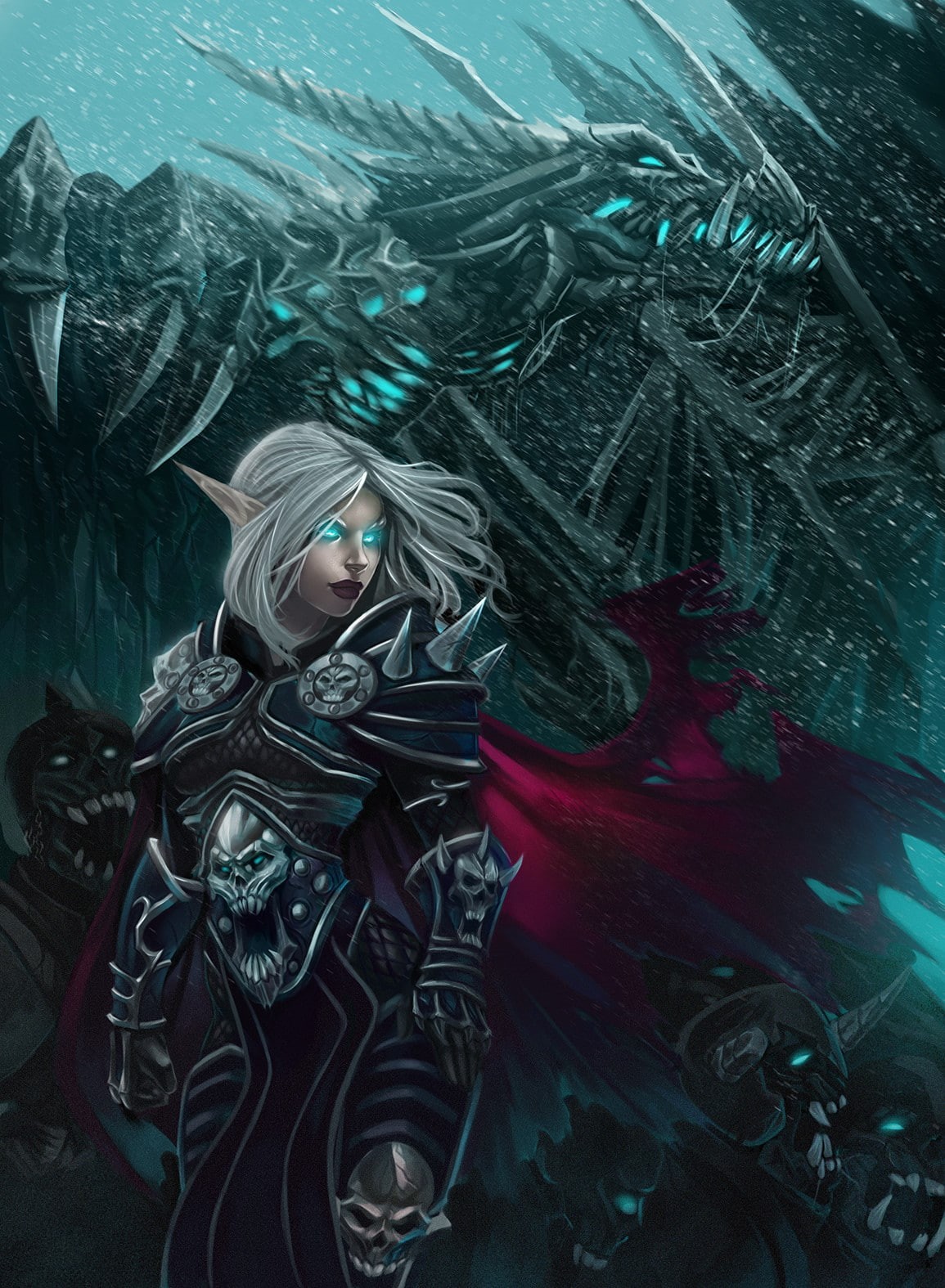 video games, Sylvanas Windrunner, hair, beauty, Warcraft, blue, indoors, art and craft, adult, young adult, one person, water, beautiful woman, portrait display, Phone HD Wallpaper