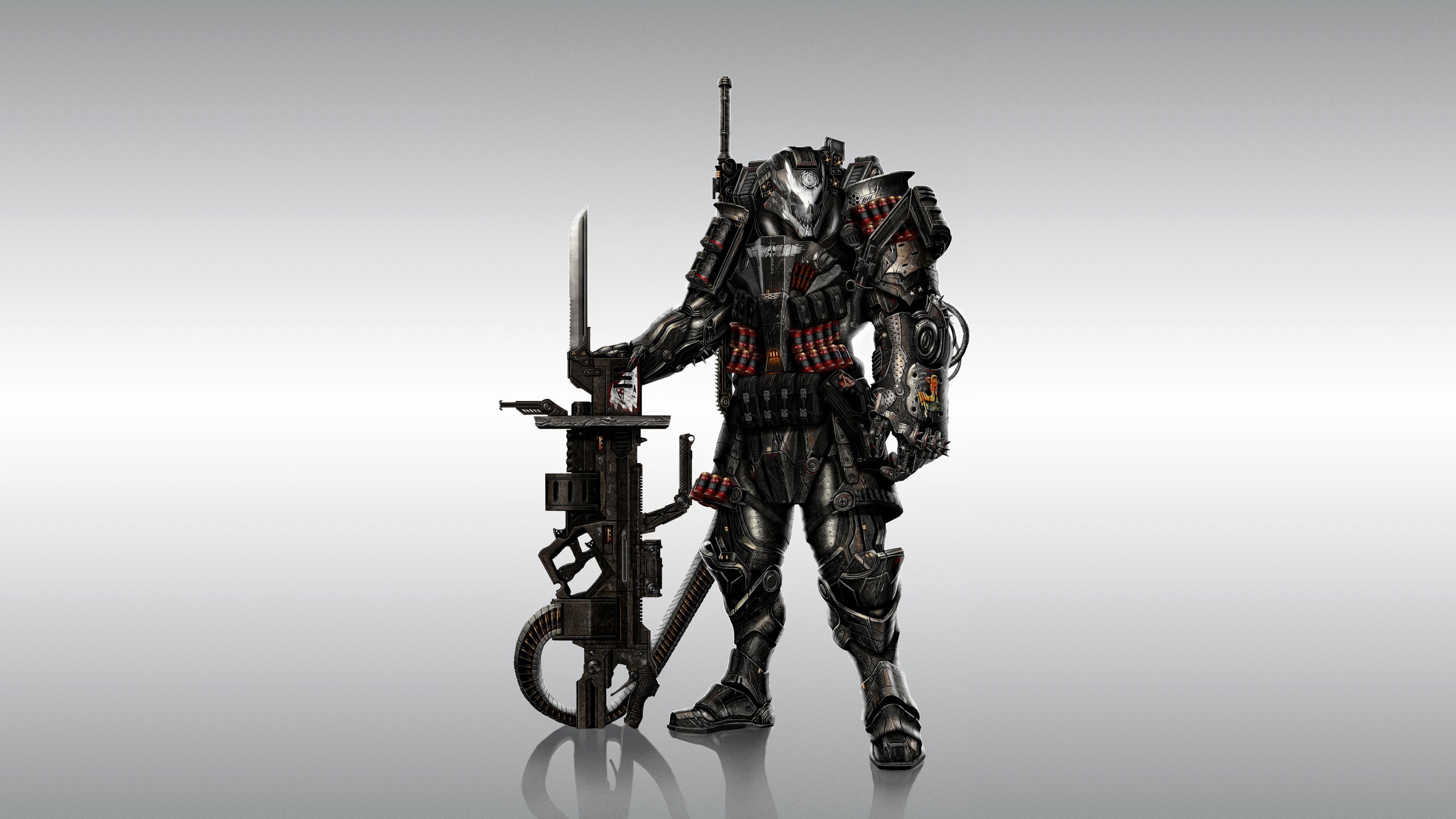 toy, black, characters, full length, transportation, metal, armor, 40k, futuristic, men, background, bicycle, gun, armed Forces, violence, wearing, standing, HD Wallpaper