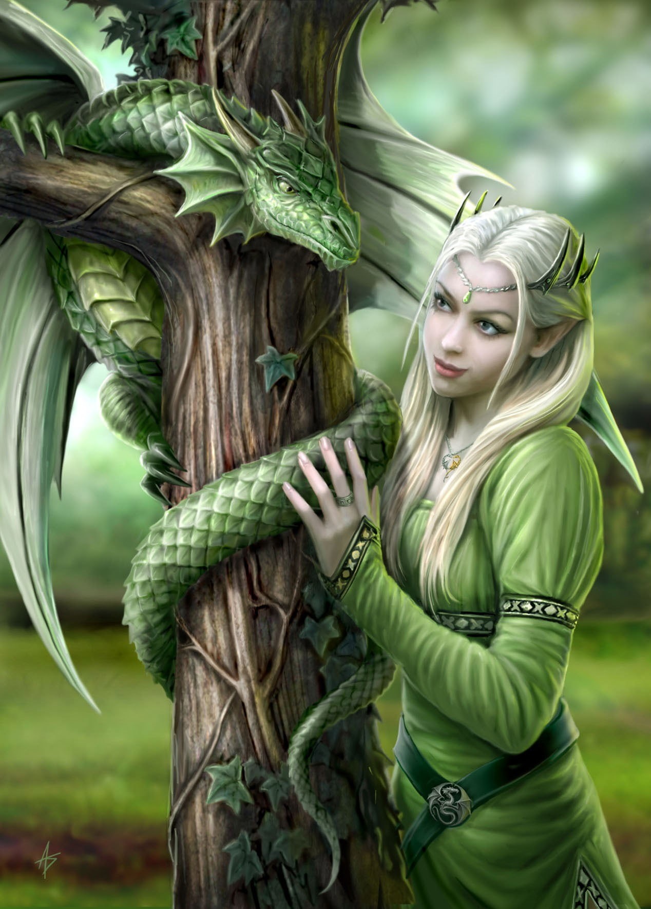 women, hairstyle, plant part, blond hair, green color, trees, young women, young adult, portrait, standing, plant, beauty, outdoors, elves, leaf, adult, Phone HD Wallpaper