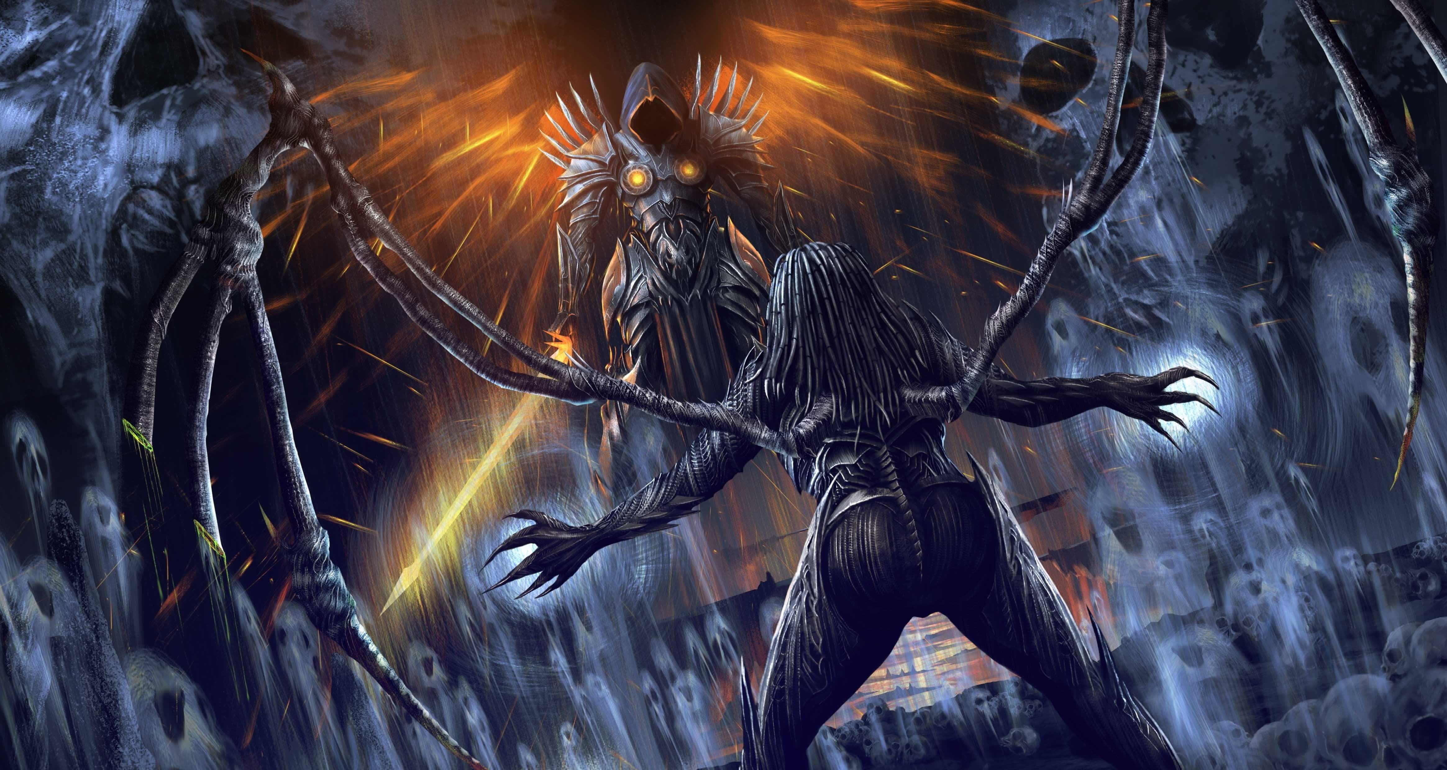 close-up, representation, no people, illuminated, arts culture and entertainment, Diablo III, fire - natural phenomenon, fantasy art, claws, indoors, Tyreal, HD Wallpaper