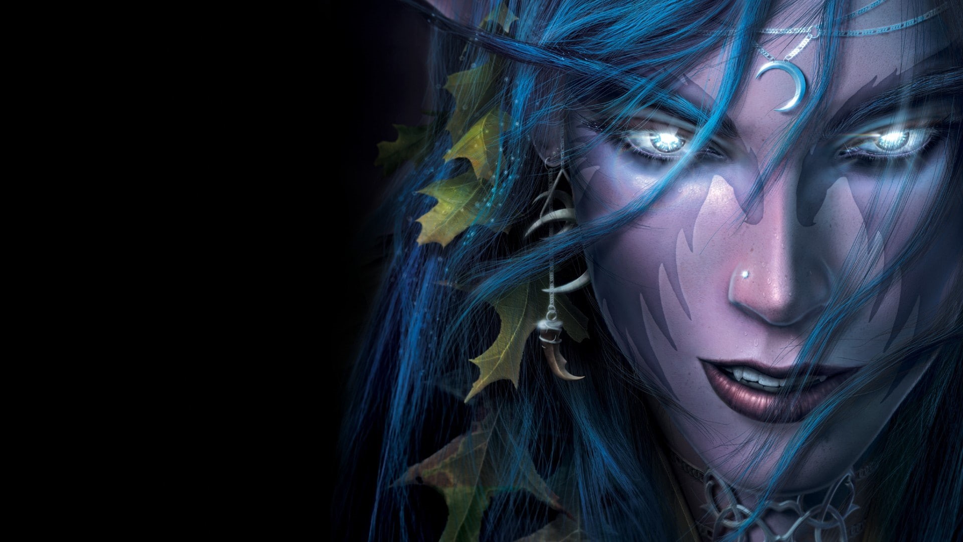 studio shot, human body part, adult, Warcraft, women, Female, 1080P, black background, Look, young women, headshot, hairstyle, looking at camera, dyed hair, HD Wallpaper
