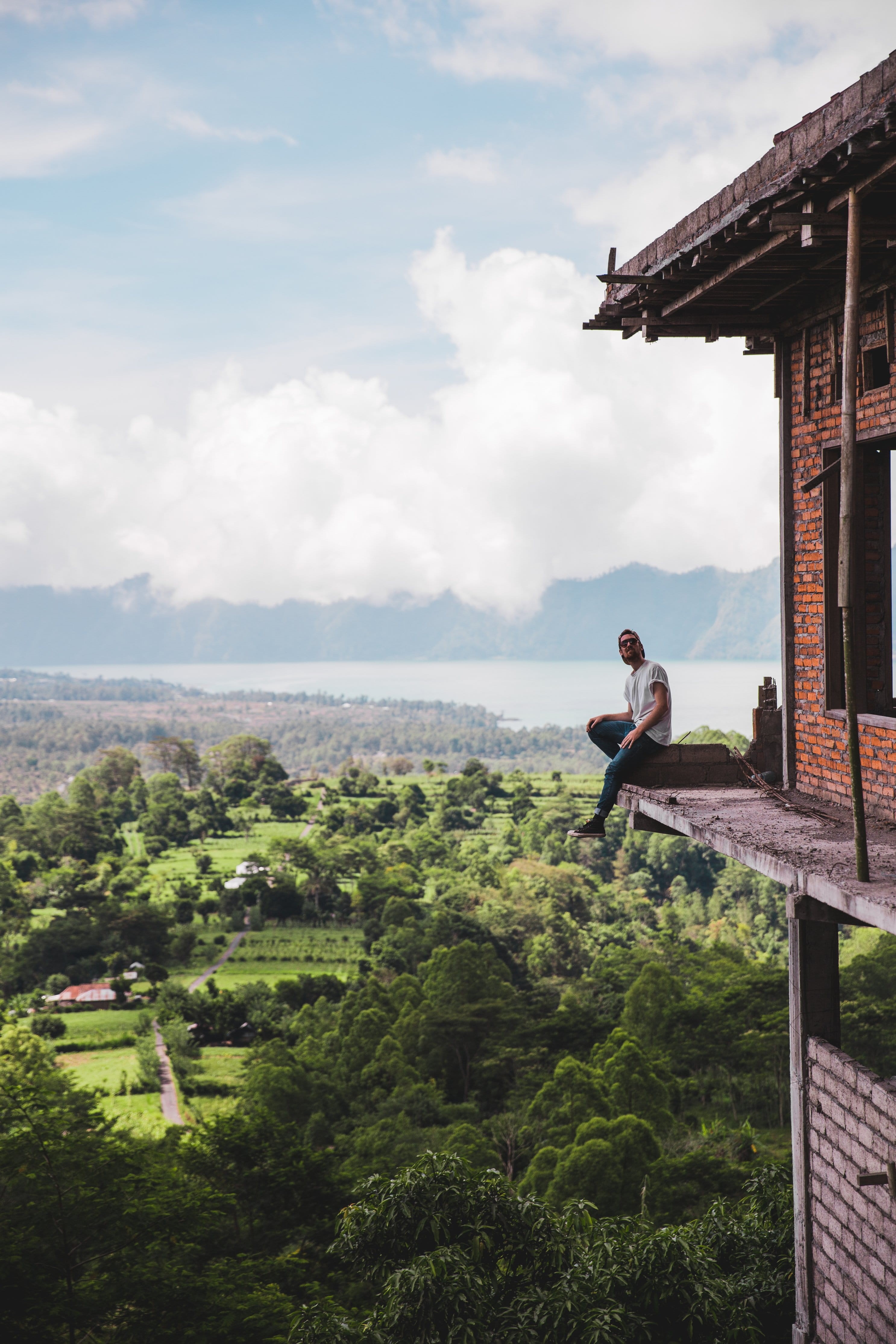 Travel, 4K, ledge, Adventure, scenics - nature, cloud - sky, casual clothing, Around the World, lifestyles, tree, looking at view, Nature and Landscapes, Phone HD Wallpaper