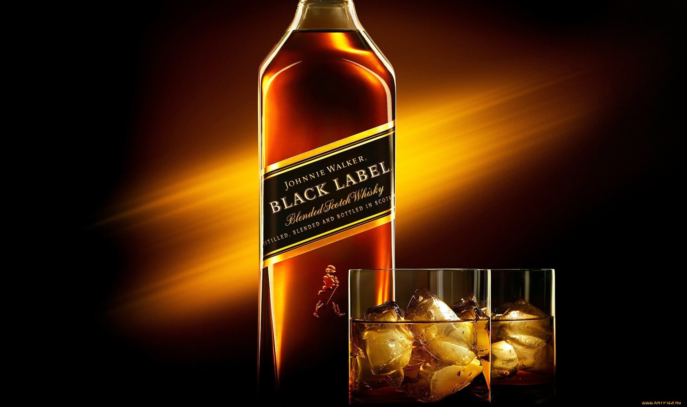 1080P, glass - material, new years eve, whisky, indoors, food, text, bottles, food and drink, glass, label, alcohol, drink, ice cube, nature, Johnnie Walker, HD Wallpaper
