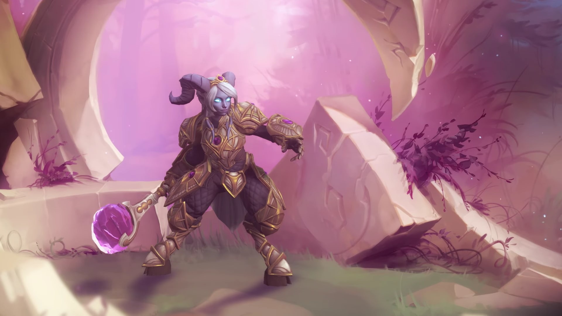 Yrel, plant, purple, craft, no people, human representation, male likeness, low angle view, heroes of the storm, draenei, arts culture and entertainment, HD Wallpaper