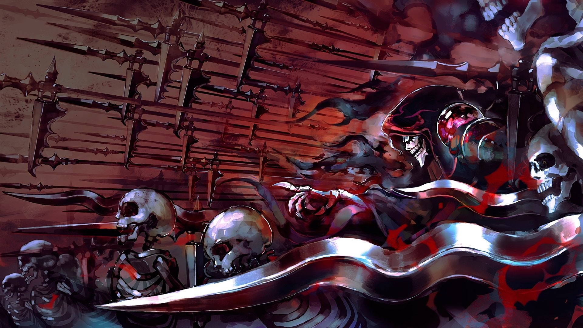 architecture, Overlord, spirituality, Skull, Anime, sculpture, building, 1080P, low angle view, Magician, Overlord (Anime), land vehicle, no people, mode of transportation, HD Wallpaper