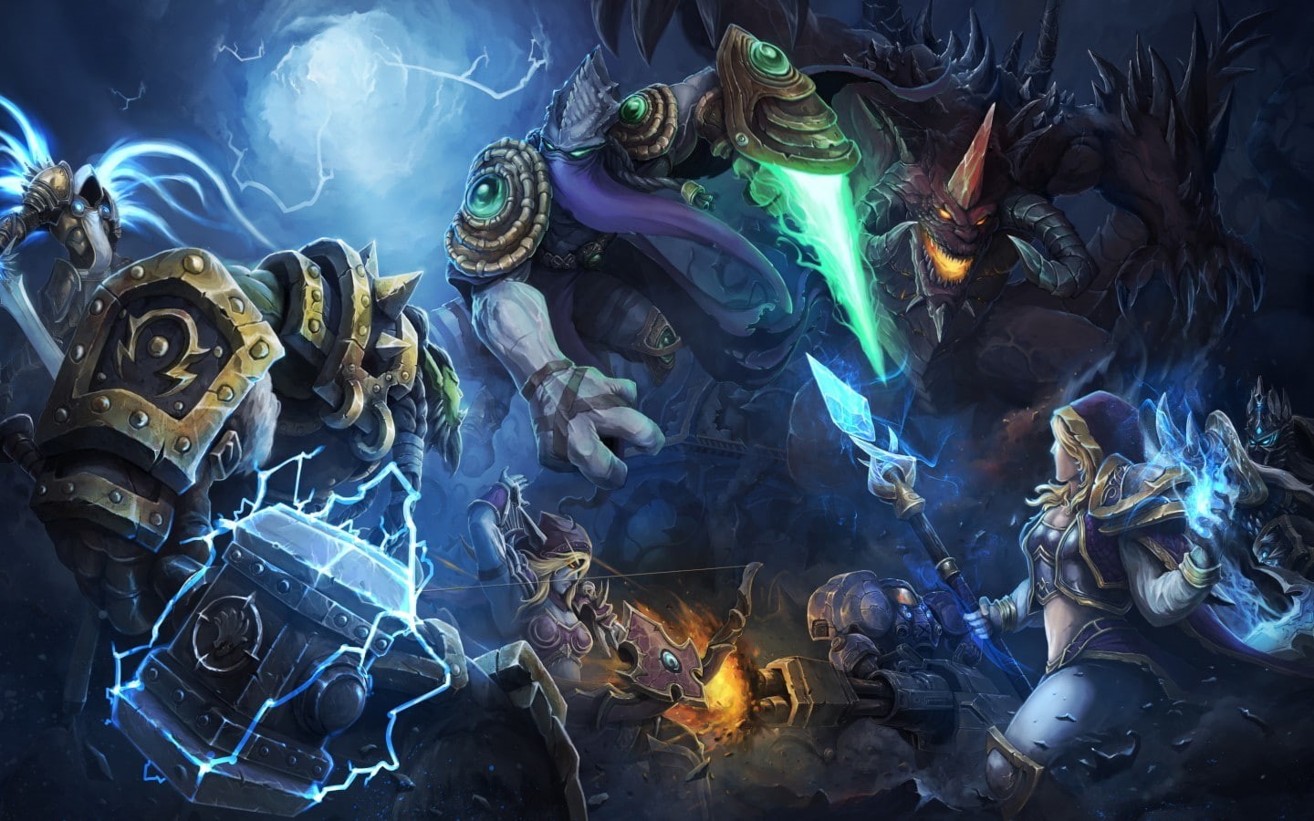Diablo, artwork, video games, Tychus Findlay, Thrall, Jaina Proudmoore, Tyrael, Arthas, Sylvanas Windrunner, archangel, zeratul, 720P, HD Wallpaper