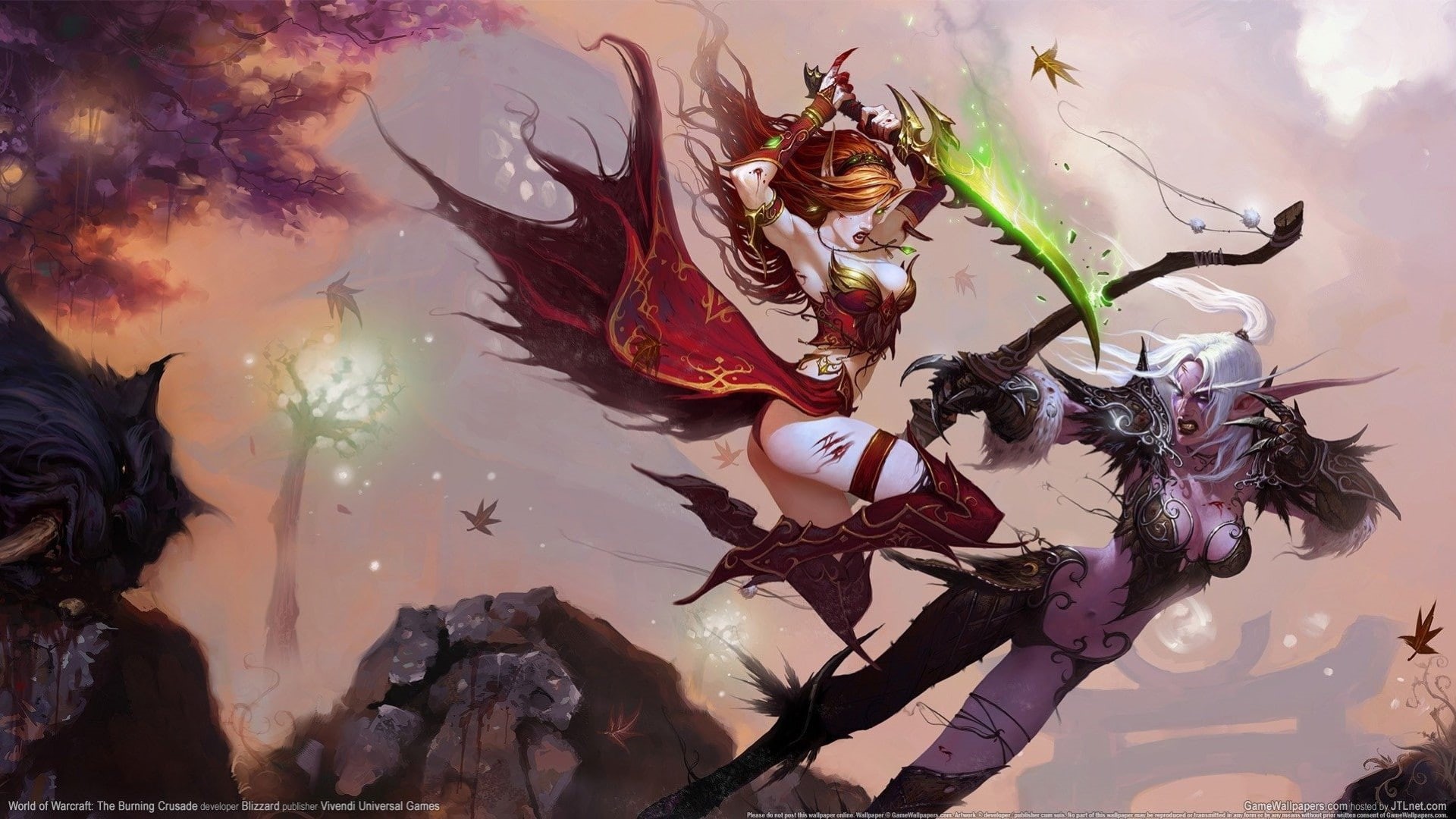 video games, thigh, 1080P, Rogue, Blood Elf, cleavage, highs, warcraft, HD Wallpaper