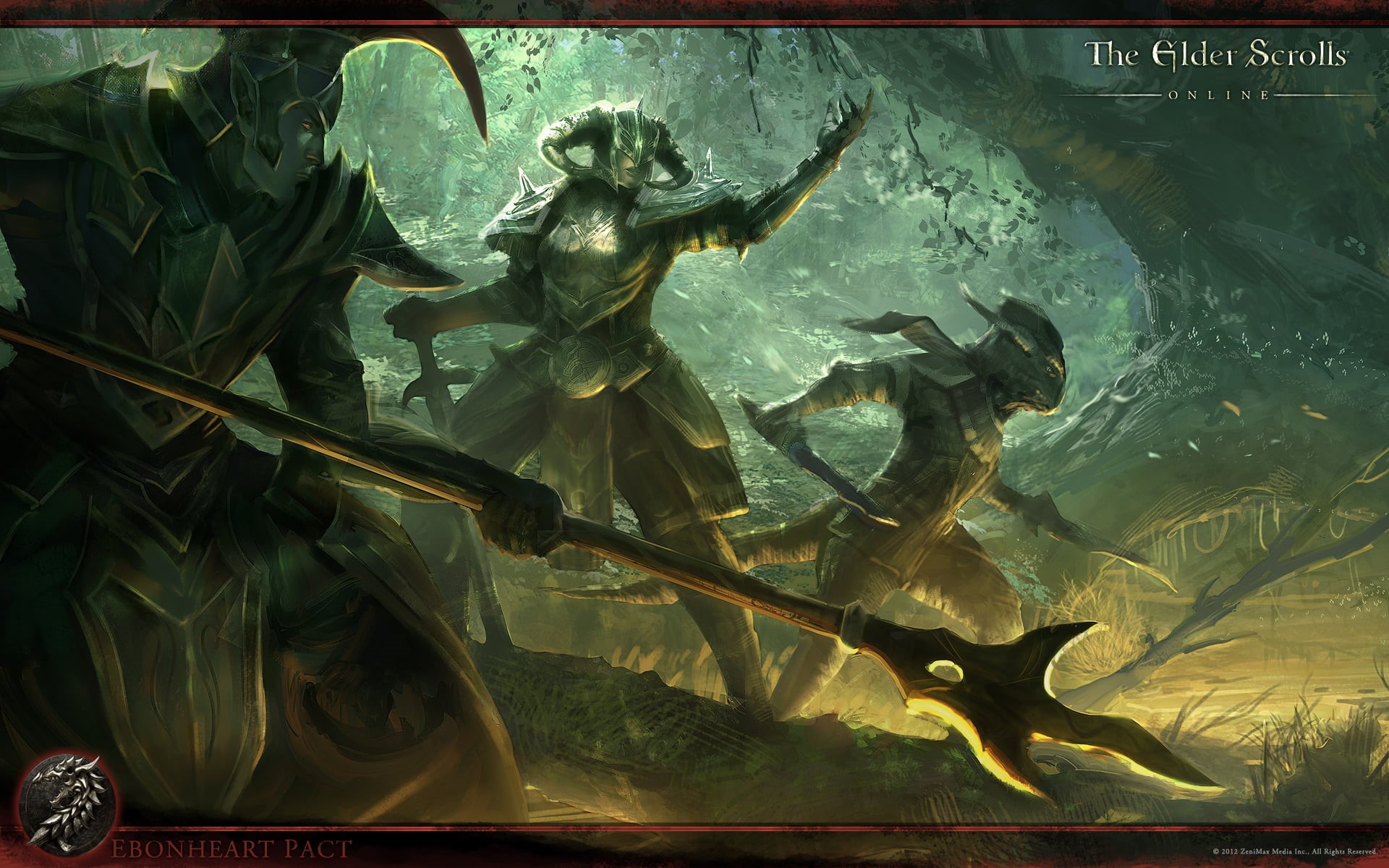  underwater, elder, sea, 1080P, animal, vertebrate, sea life, transfer print, fantasy weapon, school of fish, digital, The Elder Scrolls Online, HD Wallpaper