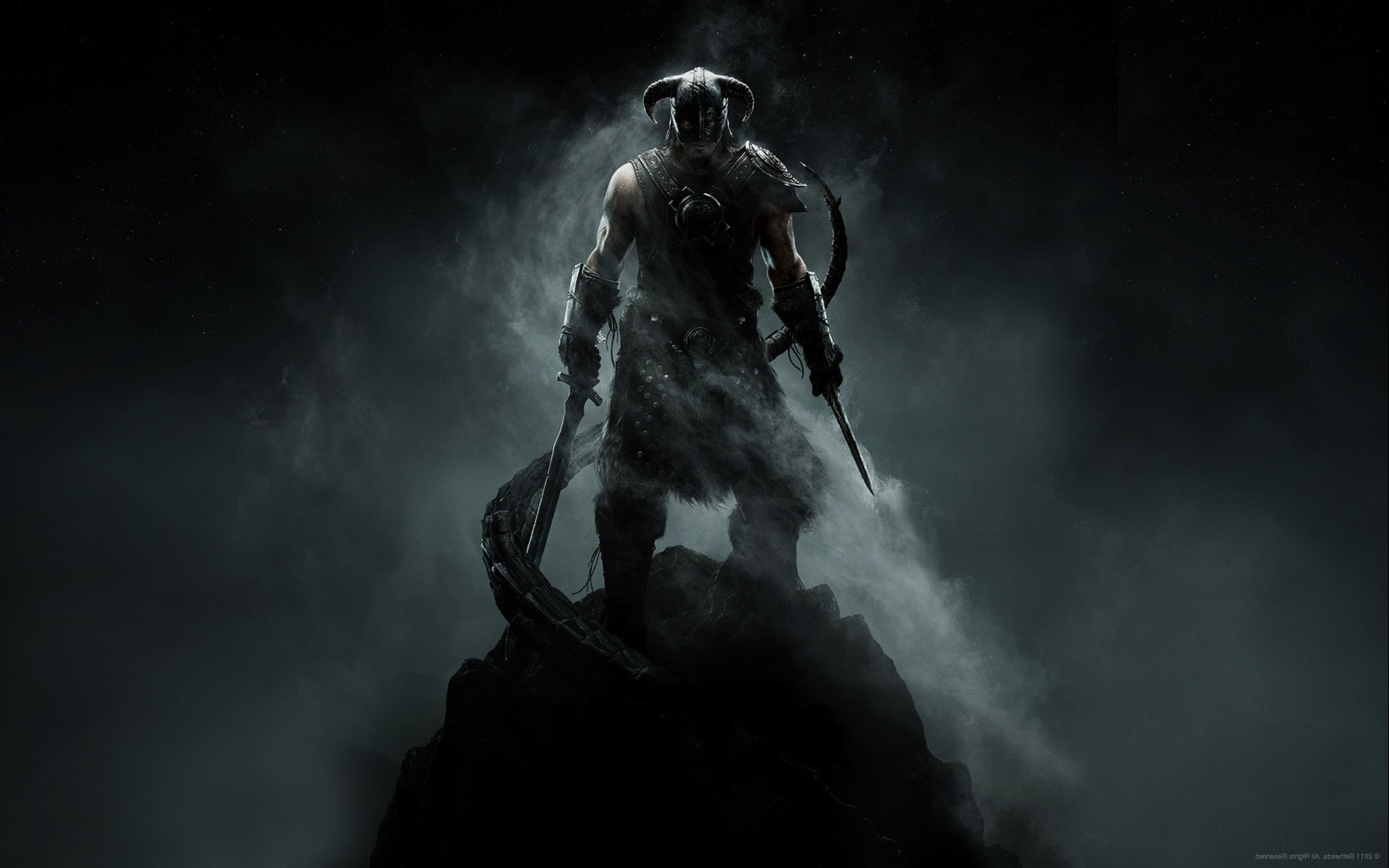 night, young adult, full length, smoke - physical structure, black background, sculpture, Dovahkiin, dragon, studio shot, human representation, Dark, representation, HD Wallpaper
