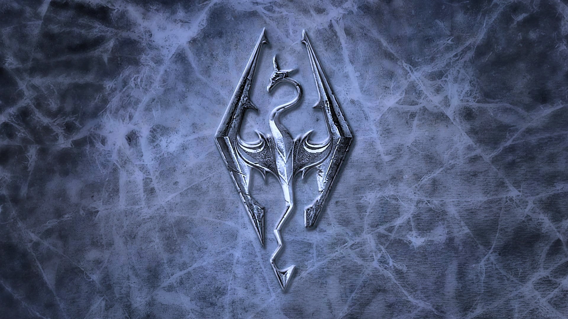 video games, artwork, logo, silver colored, art and craft, representation, close-up, metal, high angle view, water, full frame, bone, pattern, nature, design, HD Wallpaper