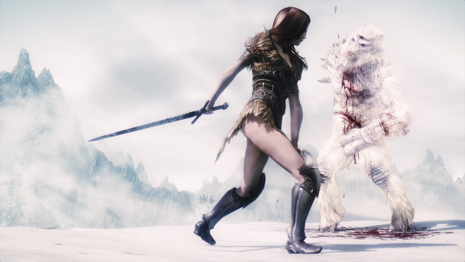 fashion, clothing, 1080P, winter, nature, snow, young adult, The Elder Scrolls V: Skyrim, character, arts culture and entertainment, fantasy art, costume, HD Wallpaper