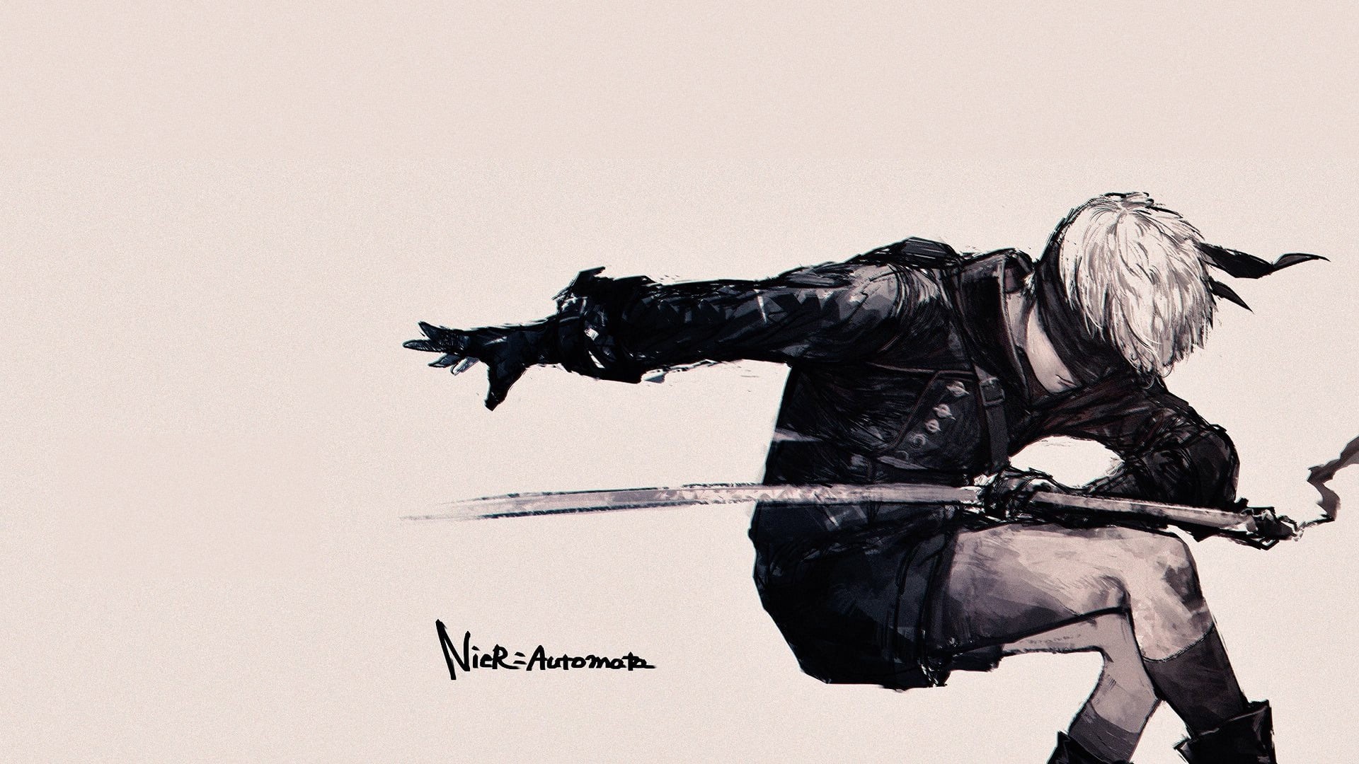 digital art, futuristic, people, adult, copy space, studio shot, occupation, Video Game Art, women, 9S, Nier: Automata, artwork, nature, NieR, black color, HD Wallpaper