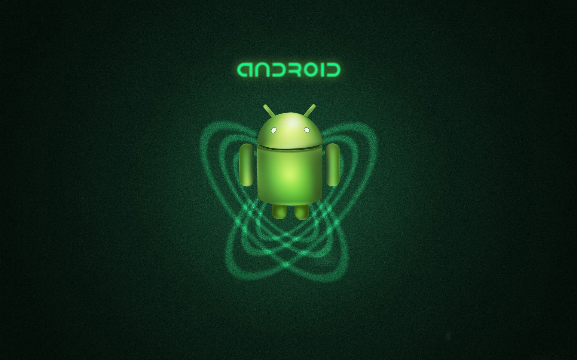 1080P, green, robot, Android (operating system), digital art, green background, HD Wallpaper